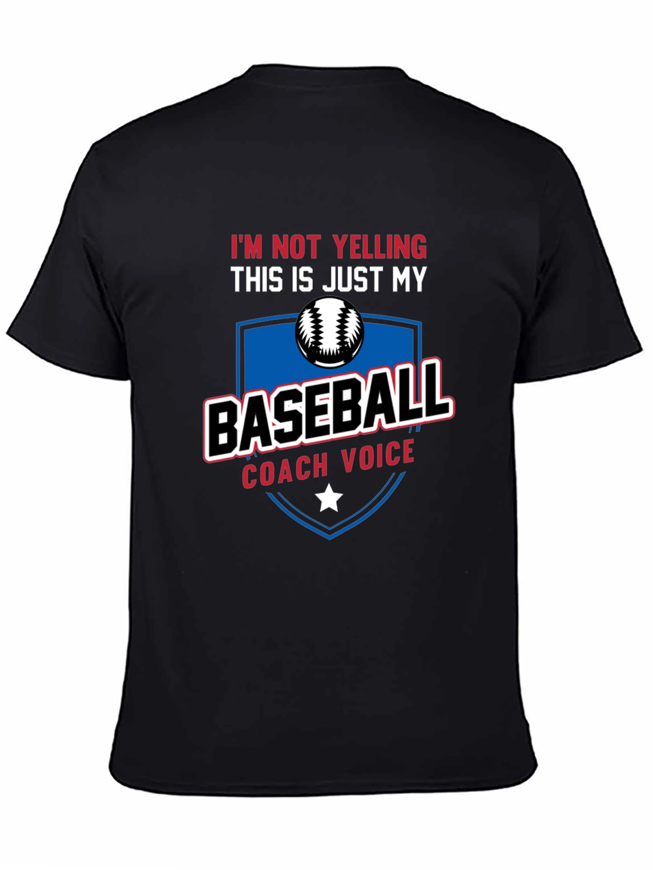 Black Baseball Coach Voice T-Shirt view 4