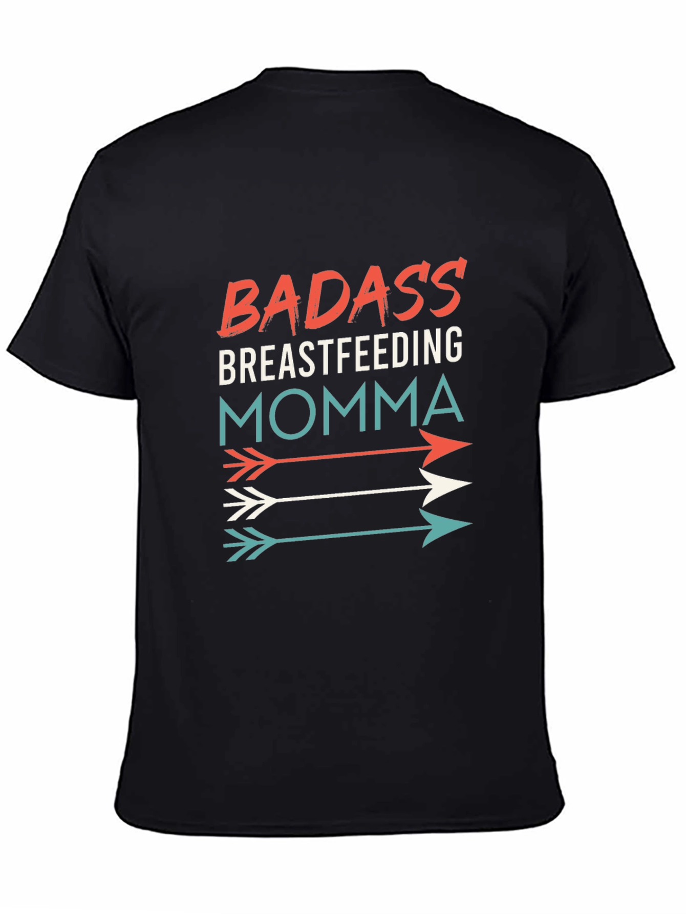 Black Badass Breastfeeding Momma Graphic Tee view 4