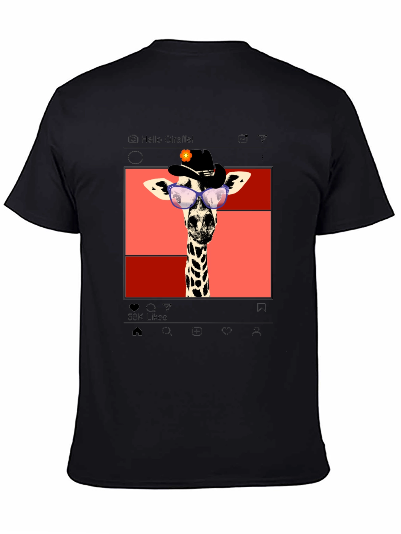 Black Giraffe Instagram T-Shirt view 4