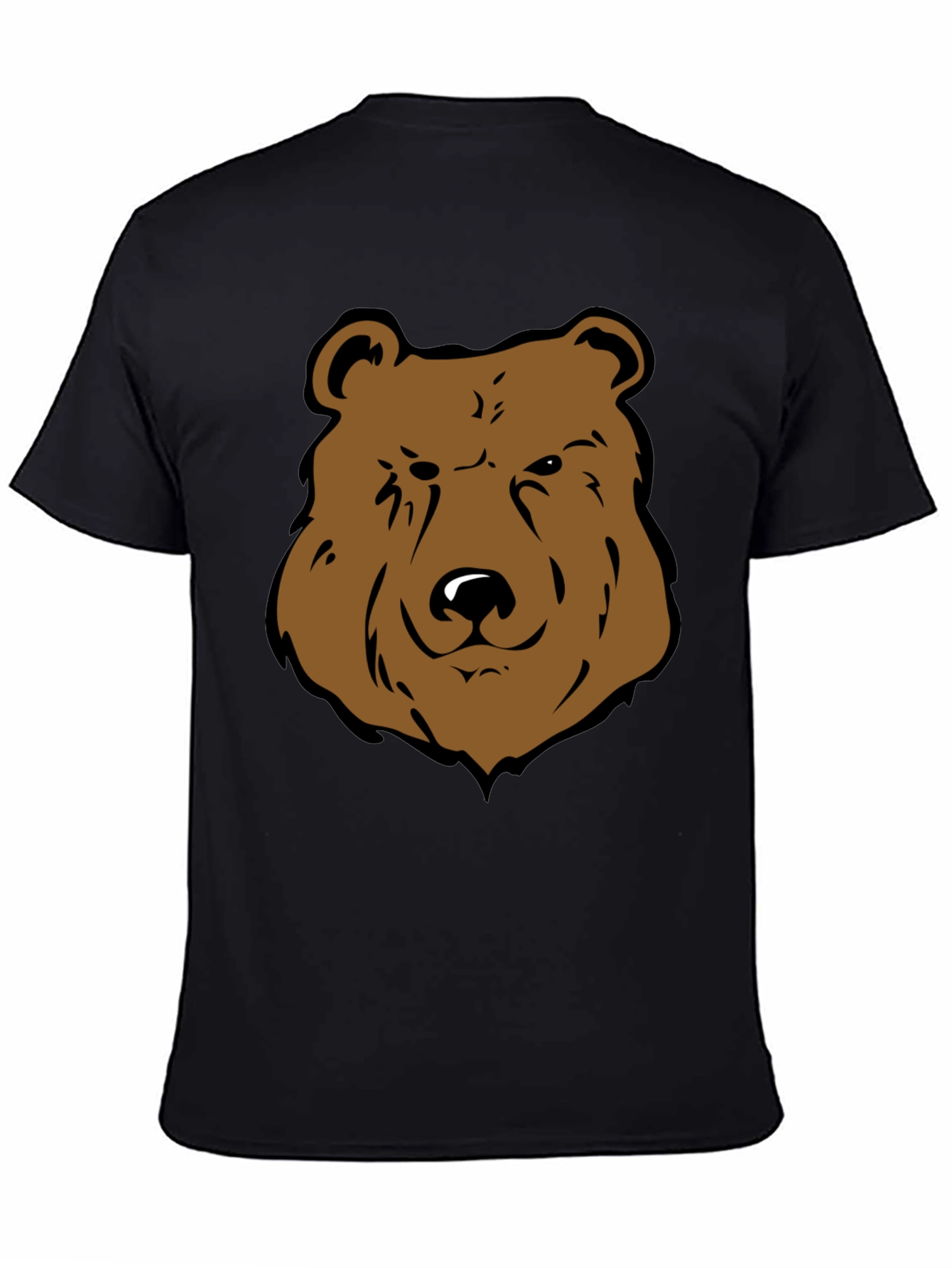 Black Cool Bear Graphic Tee - Black Cotton T-Shirt view 4