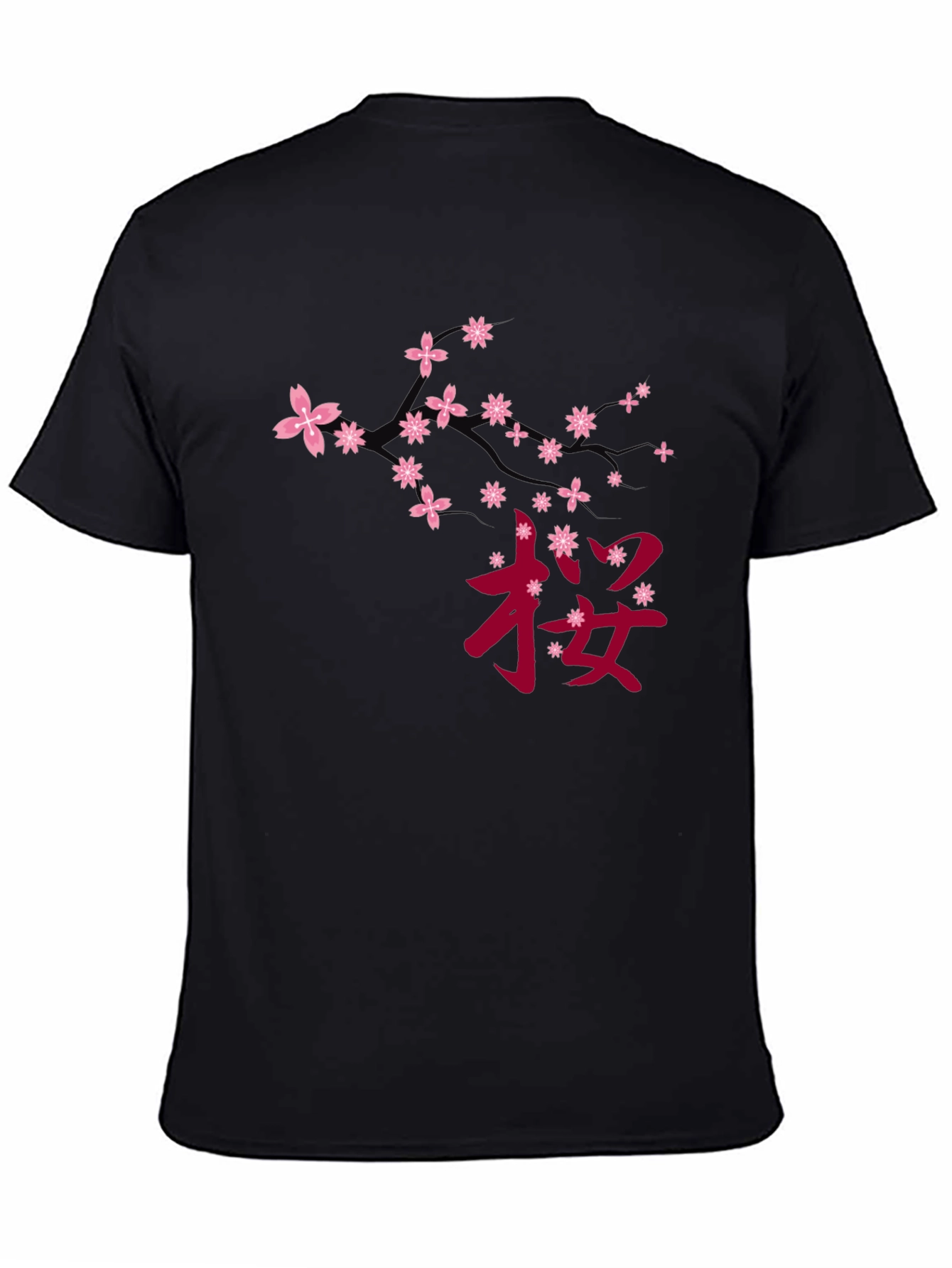 Black Cherry Blossom Graphic Tee - Black view 4