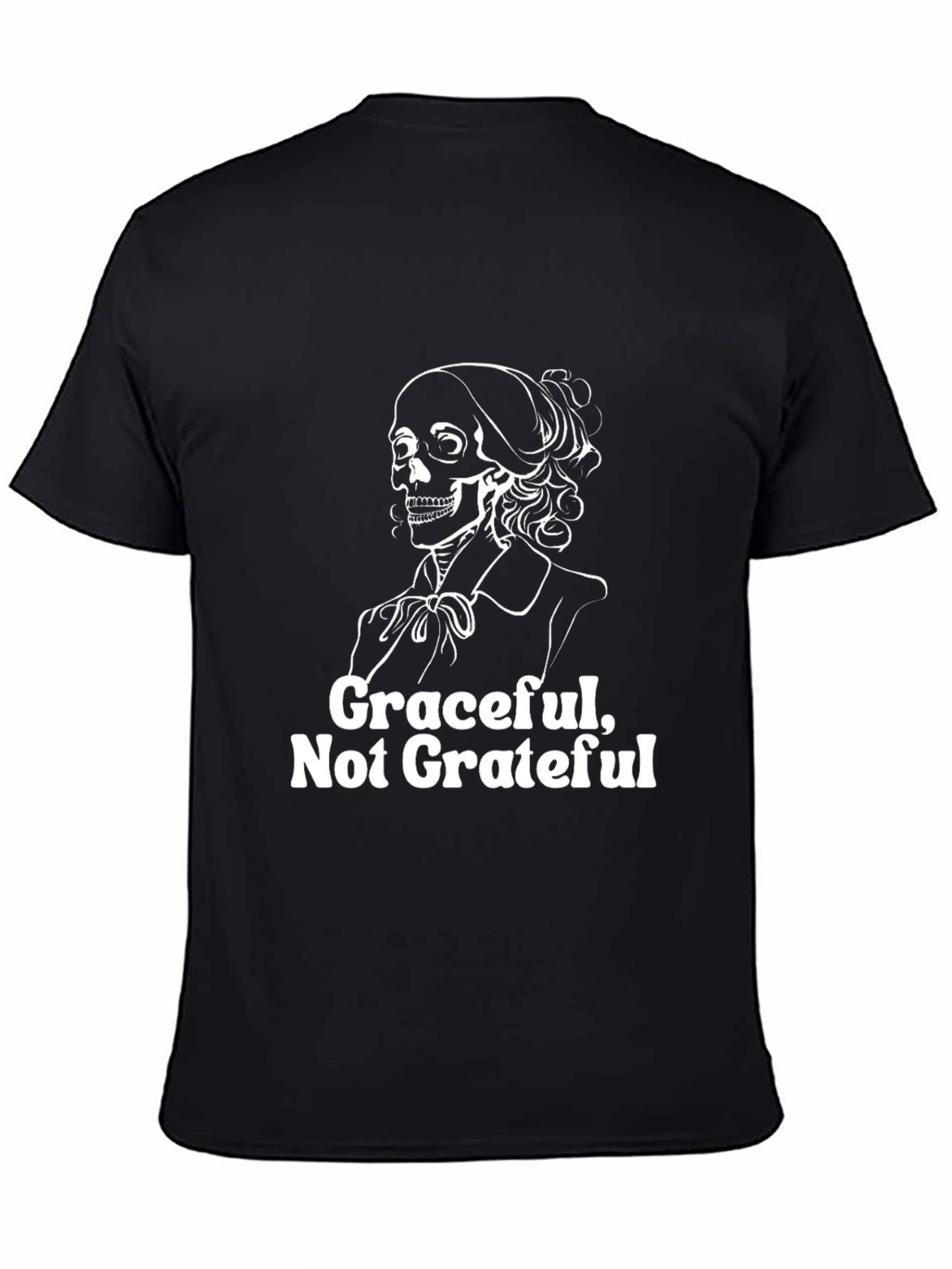 Black Graceful Not Grateful Skeleton T-Shirt view 4