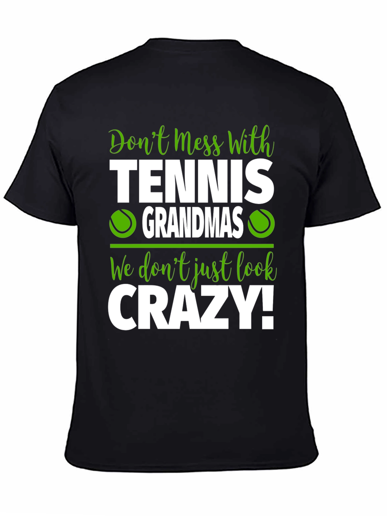 Black Tennis Grandmas Funny Graphic T-Shirt view 4