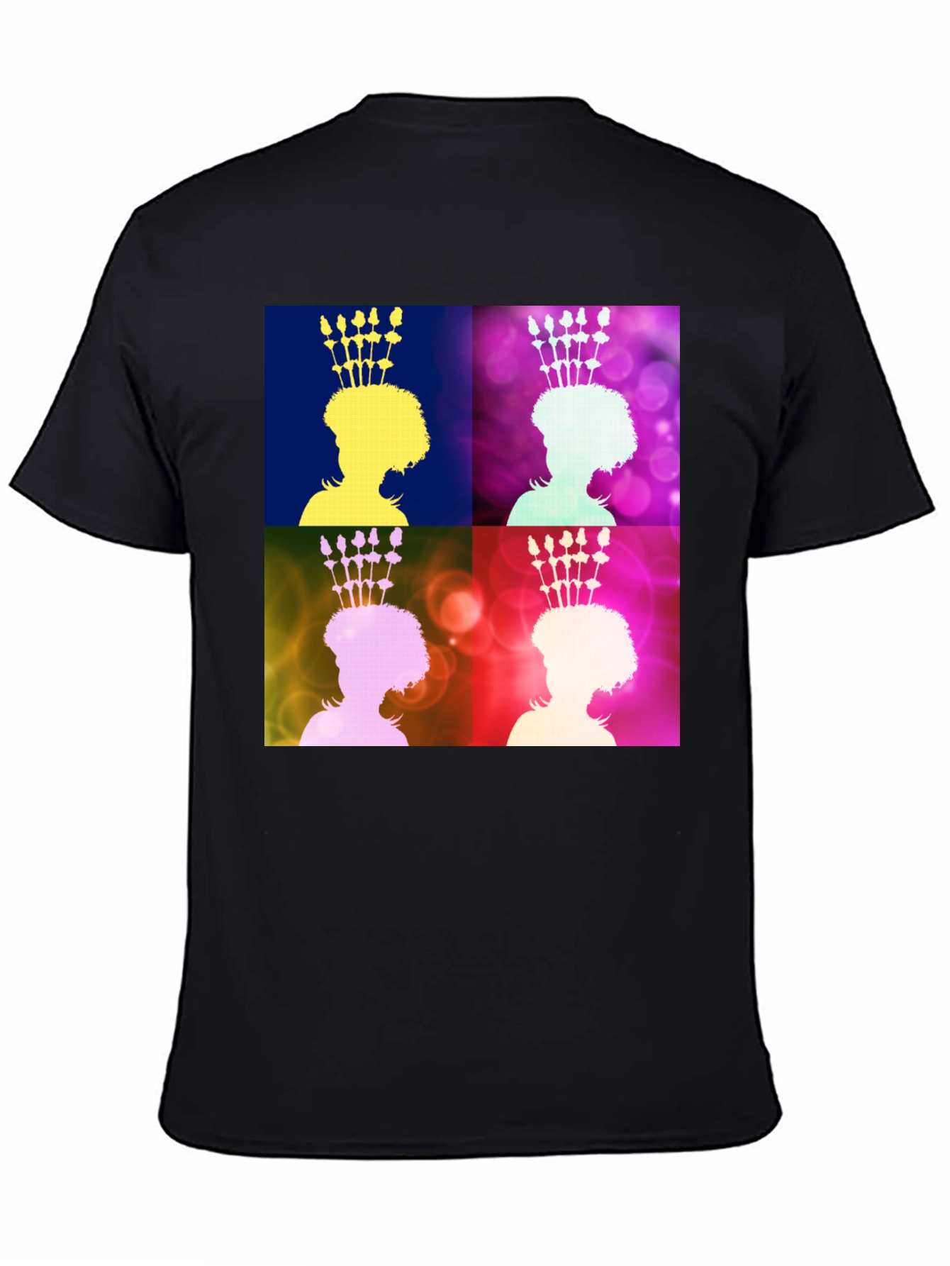 Black Pop Art Queen Graphic Tee - Stylish Unisex Black T-Shirt view 4