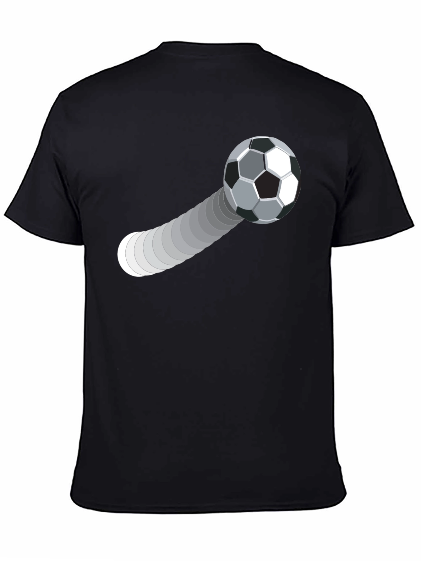 Black Soccer Ball Trajectory Graphic Tee - Black Cotton T-Shirt view 4