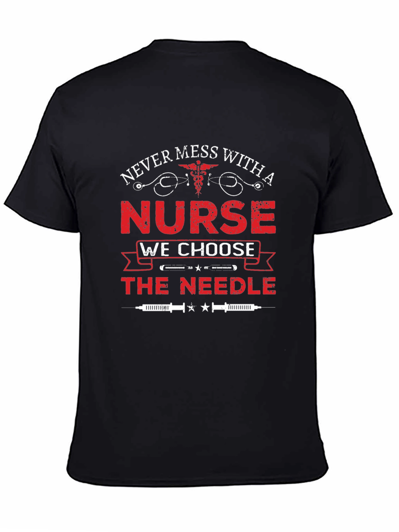 Black Never Mess with a Nurse T-Shirt view 4