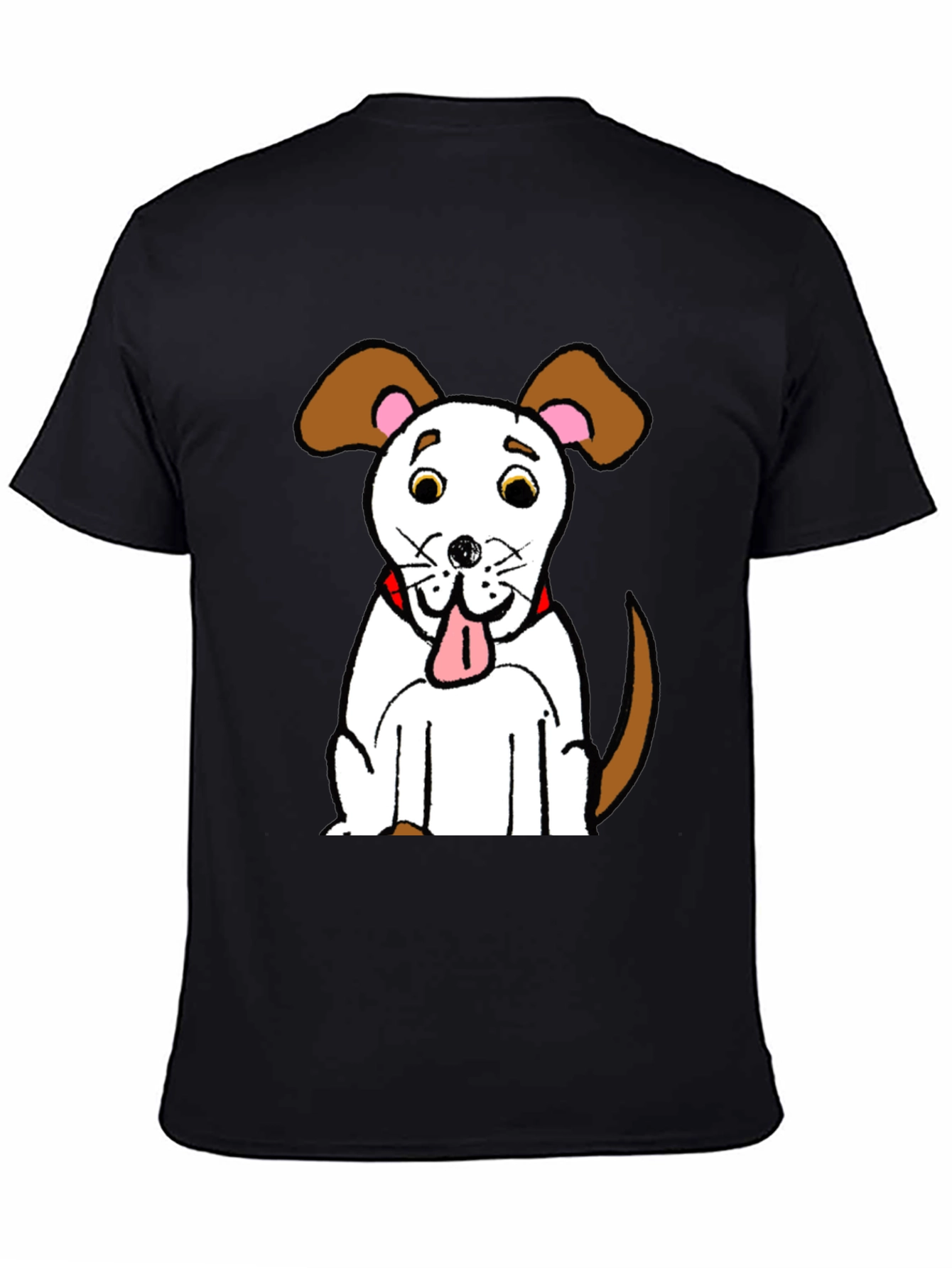 Black Cartoon Dog Graphic T-Shirt view 4