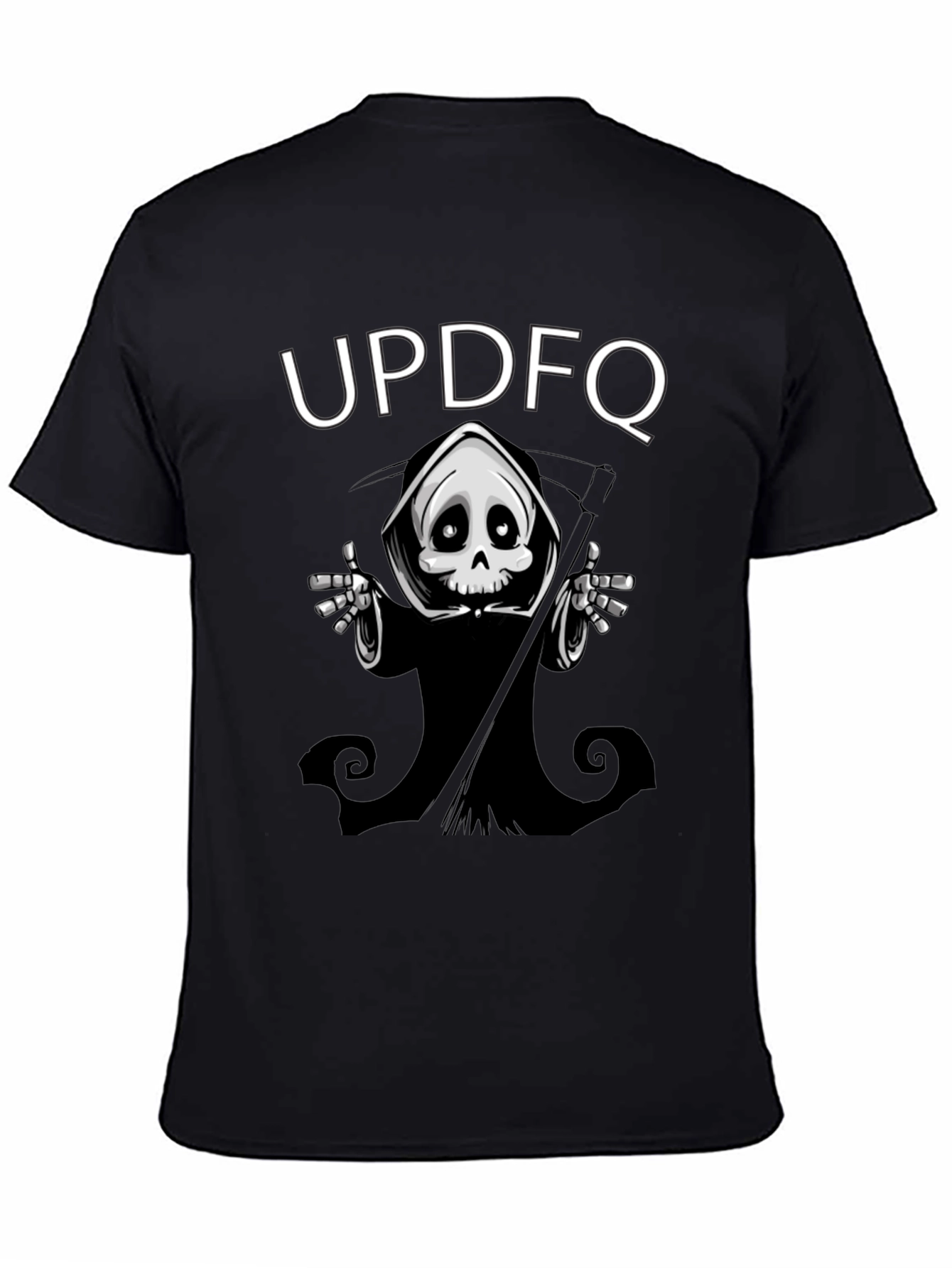 Black UPD FQ Grim Reaper Black Graphic T-Shirt view 4