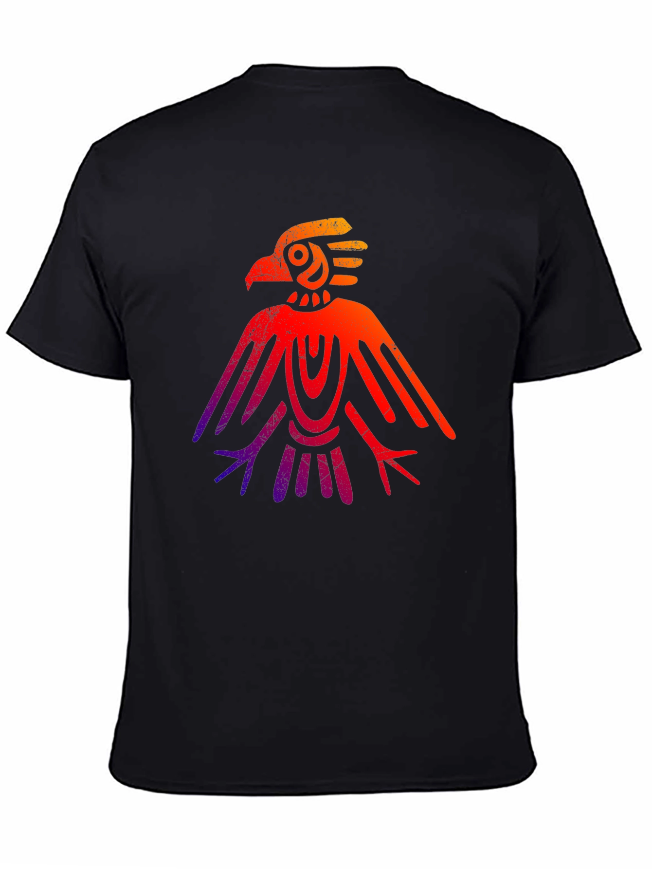 Black Aztec Eagle Graphic Tee - Gradient Design view 4