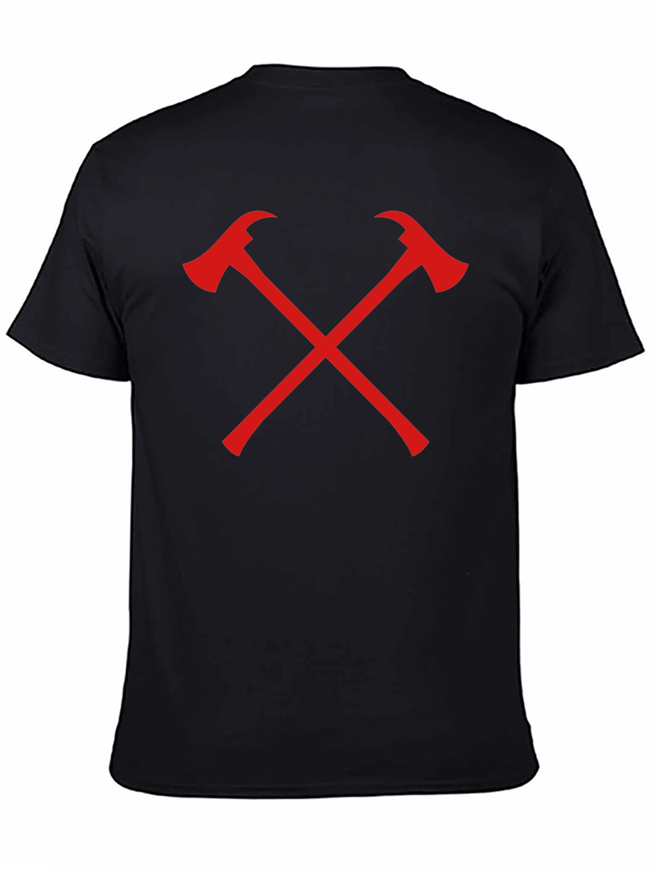 Black Firefighter Axe Crew Neck T-Shirt view 4