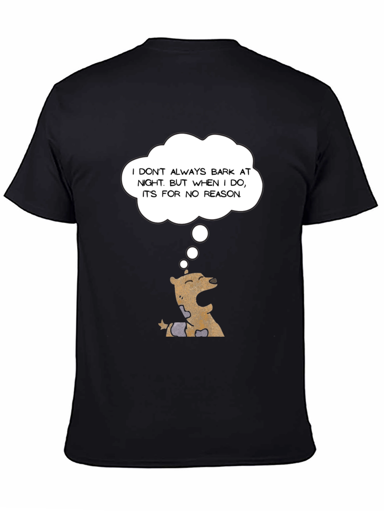 Black Humorous Dog Barking T-Shirt view 4