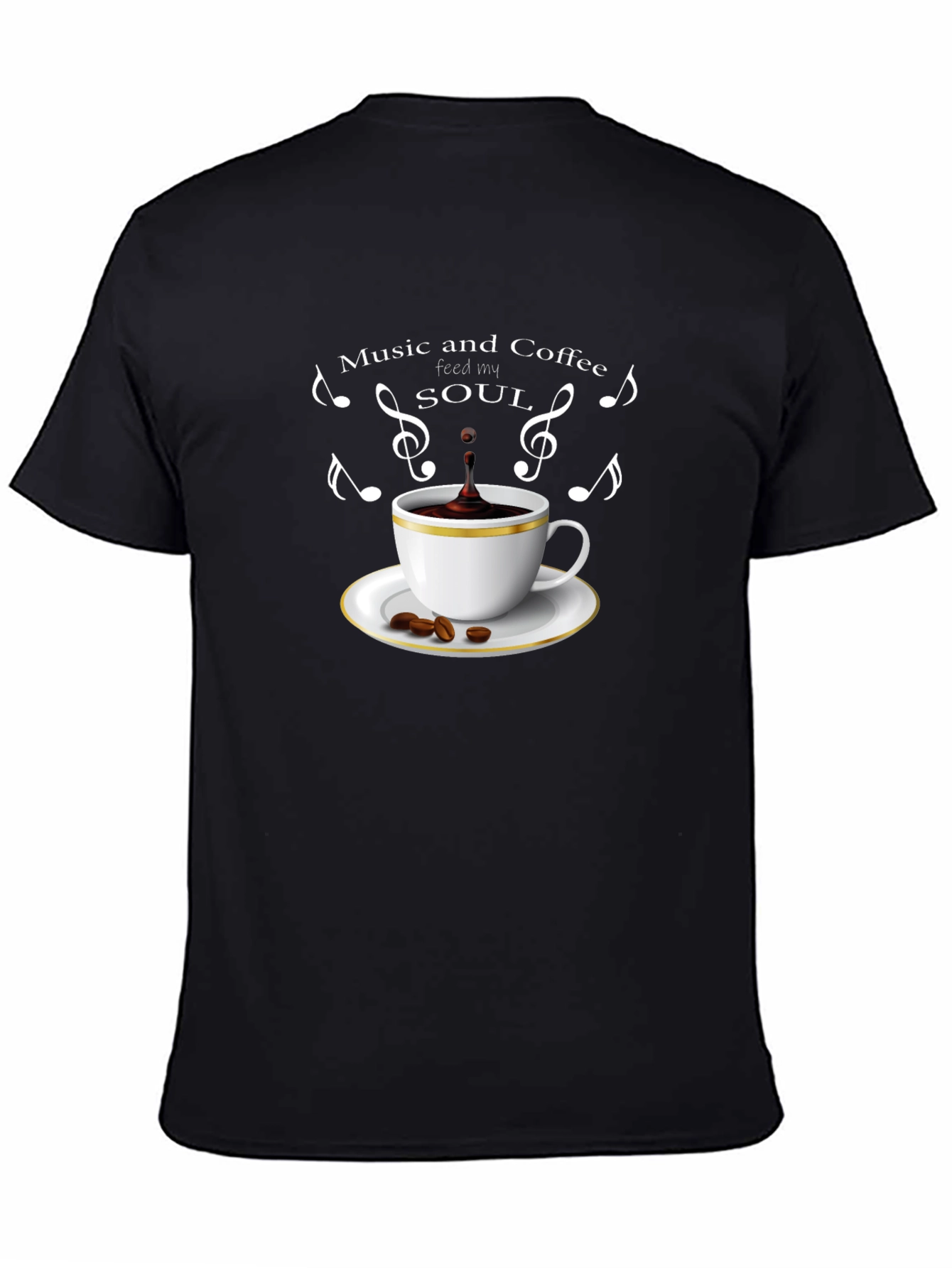 Black Music and Coffee Graphic Tee view 4