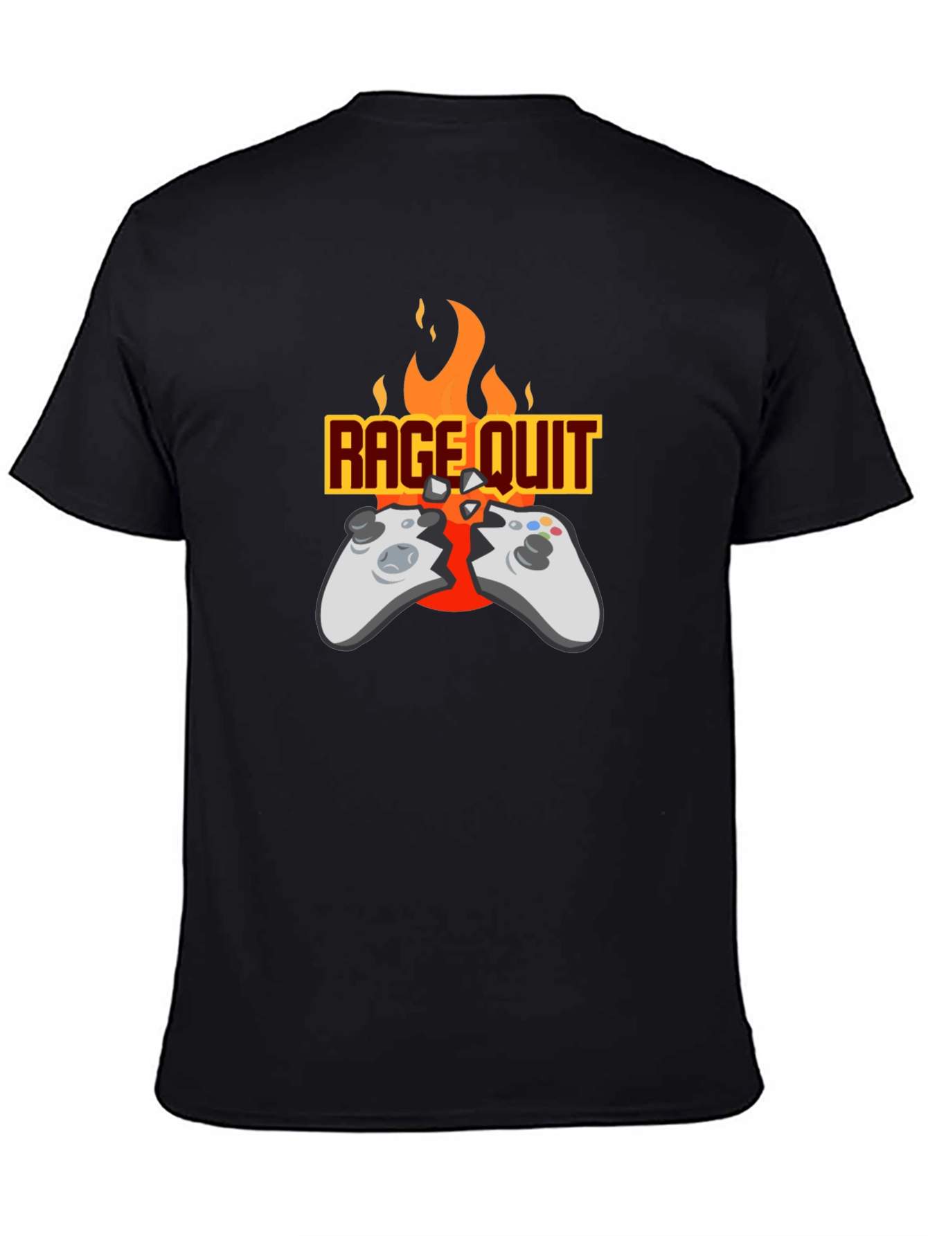 Black Rage Quit Gamer T-Shirt - Funny Gaming Tee view 4
