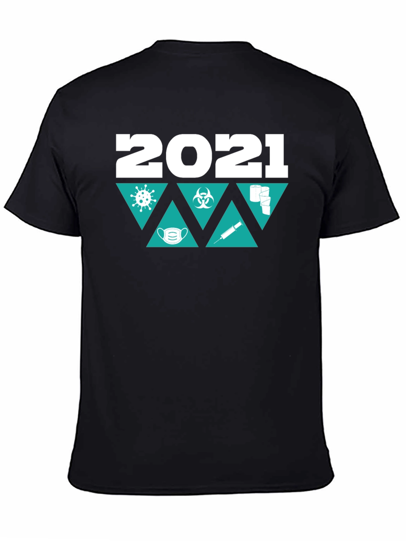Black 2021 Pandemic Themed T-Shirt view 4