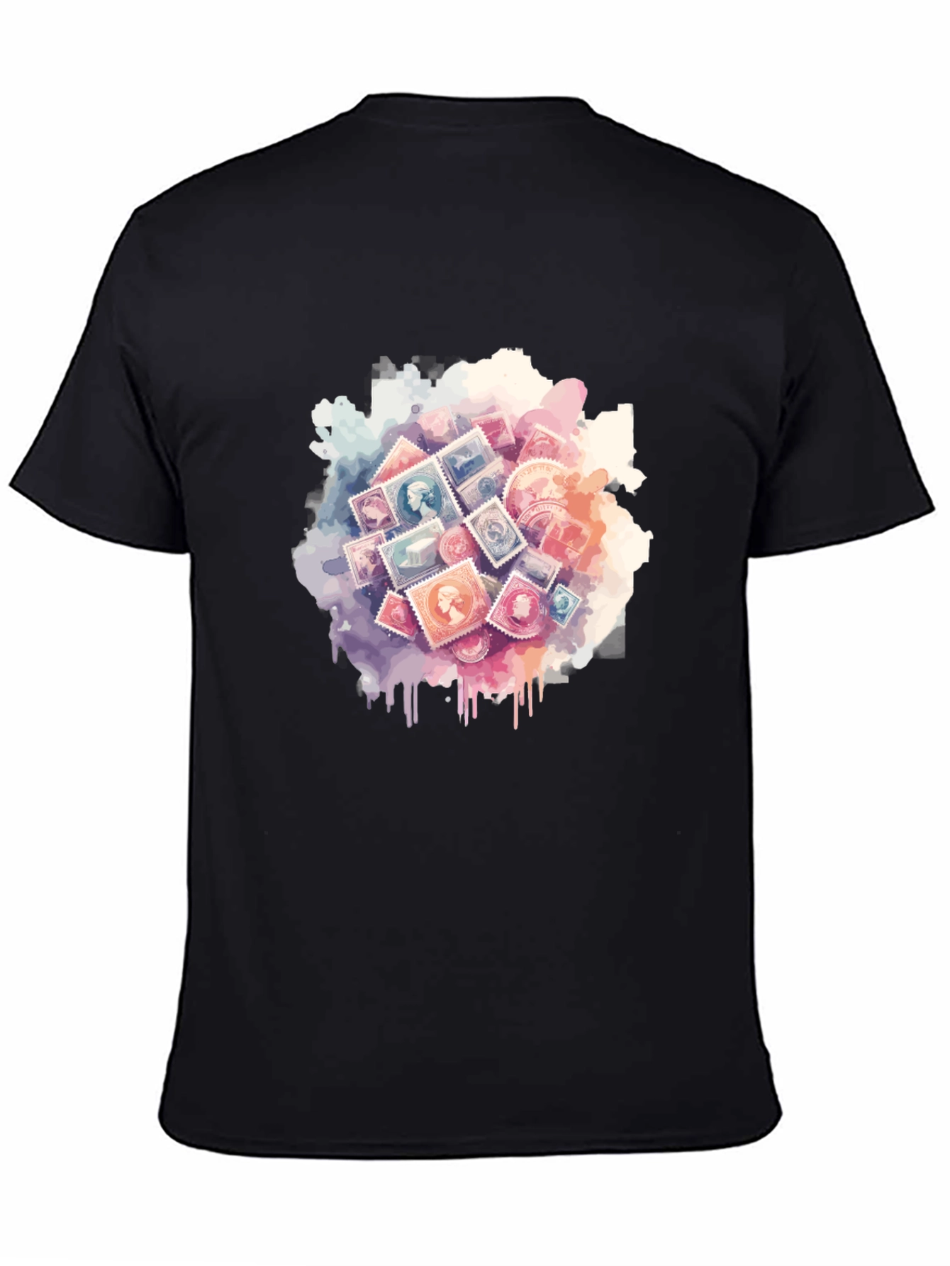 Black Vintage Stamp Graphic Tee - Classic Style view 4