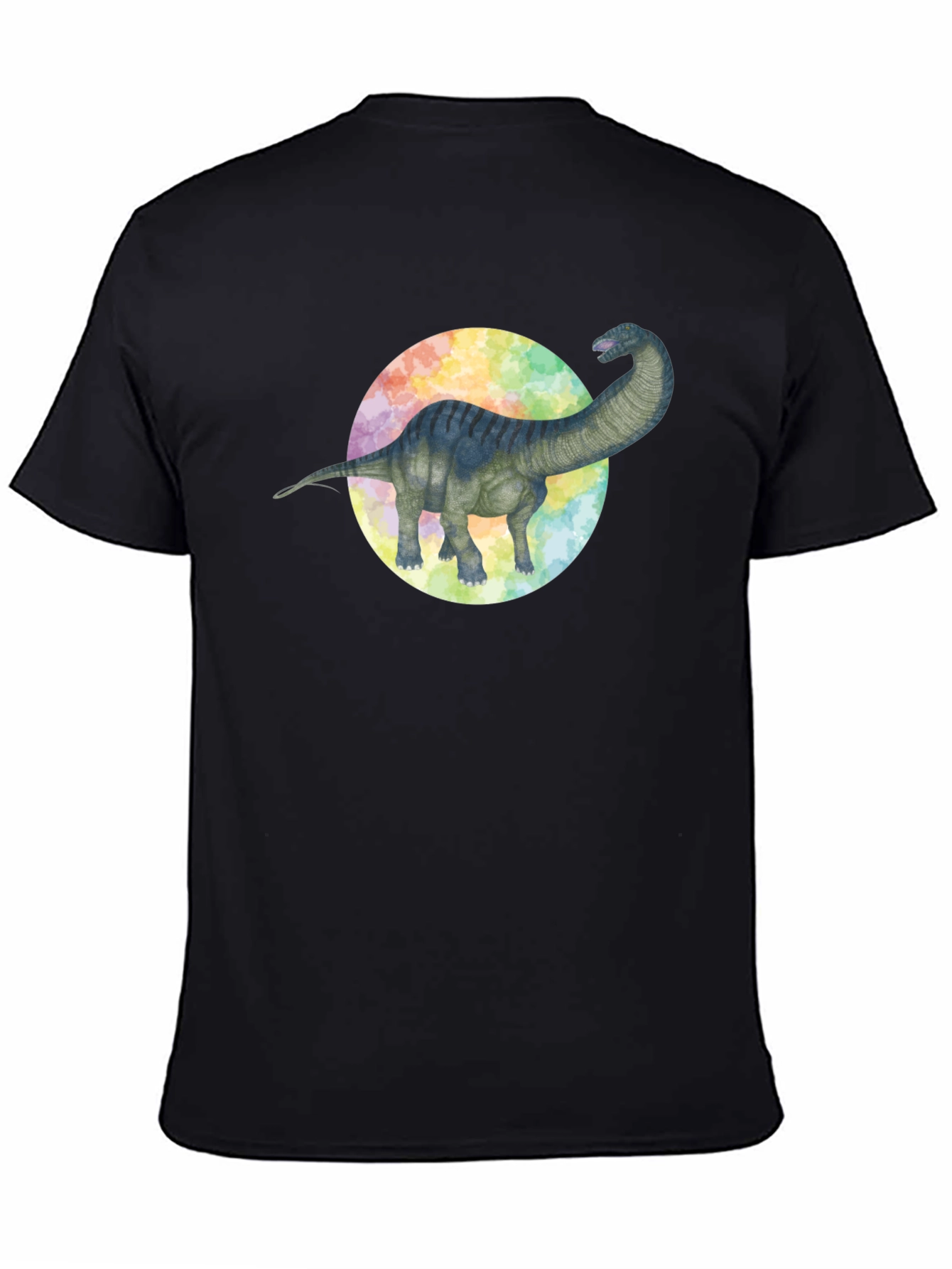 Black Dinosaur Graphic Tee - Brachiosaurus Black T-Shirt view 4