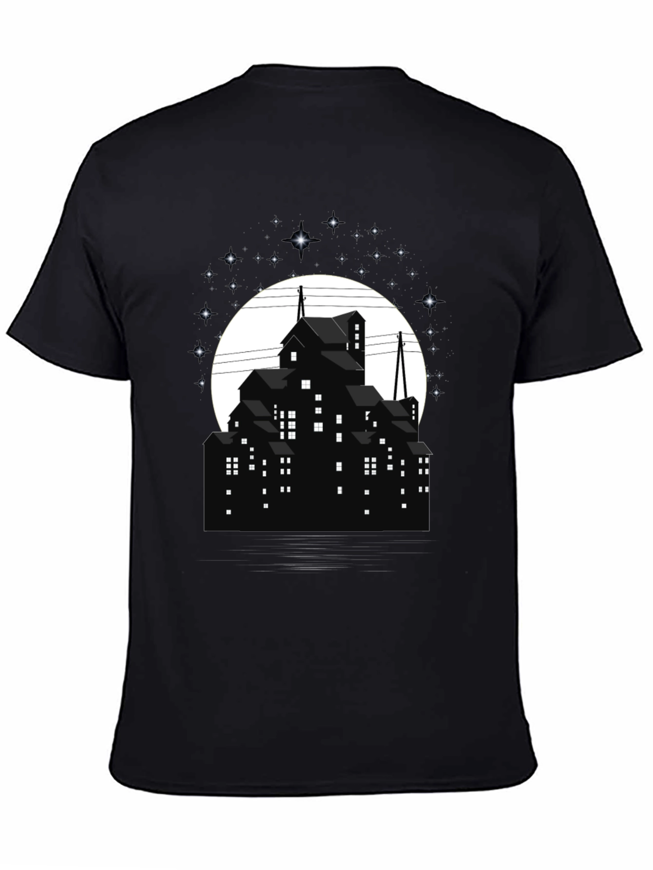 Nightscape Silhouette Graphic Tee - Unique Design - 4