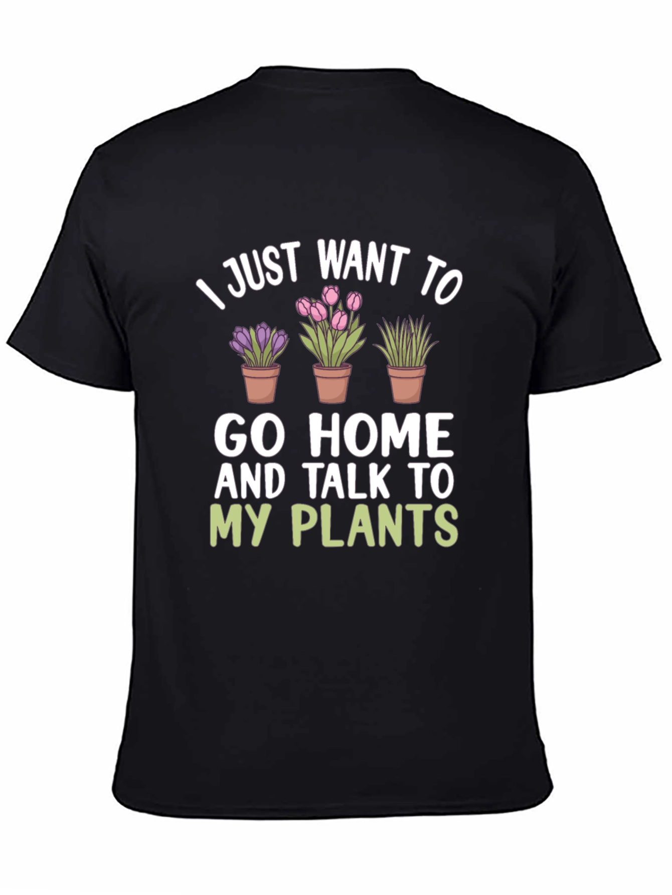 Black Plant Lover T-Shirt: Home and Plants view 4