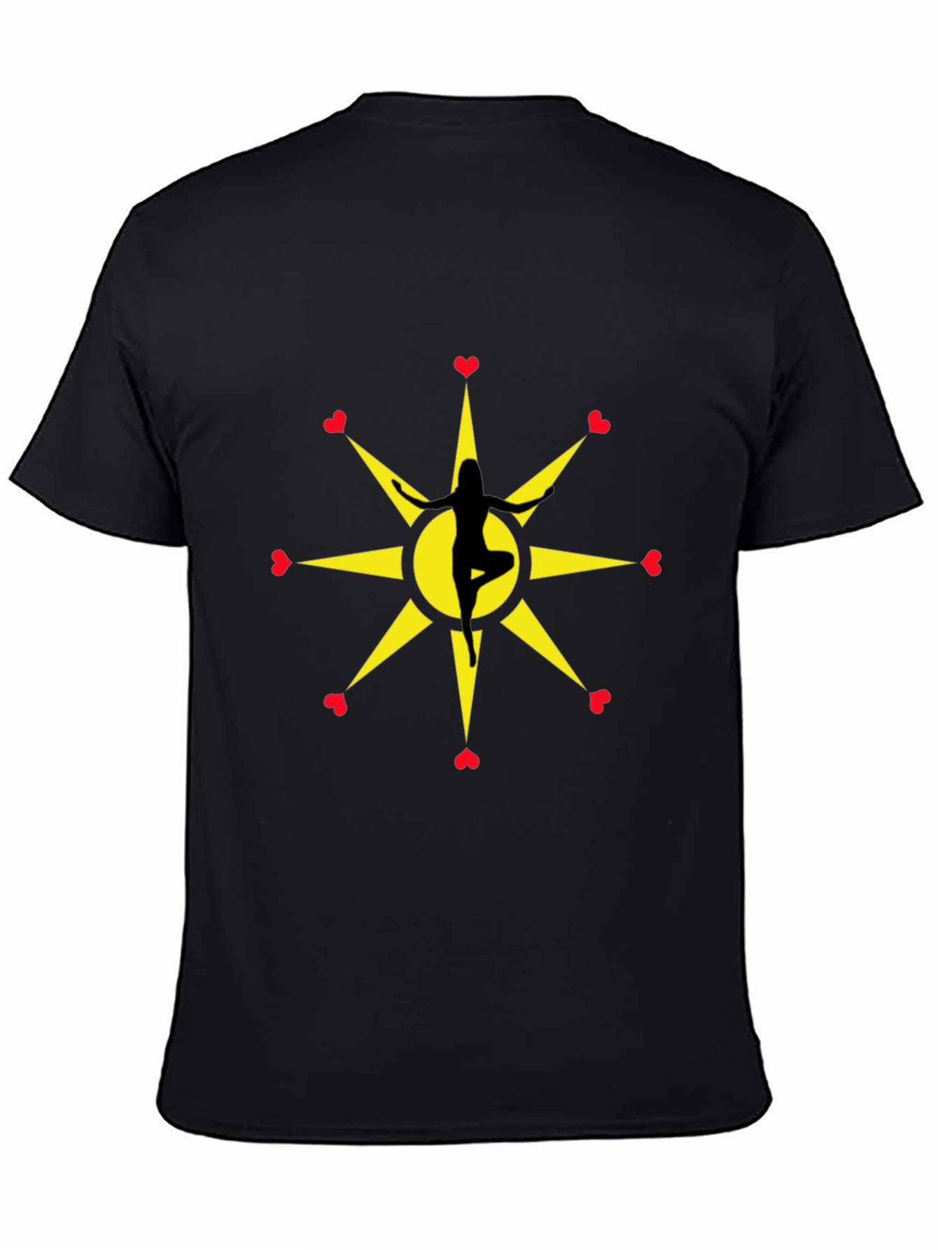 Black Yoga Love Starburst Black T-Shirt view 4