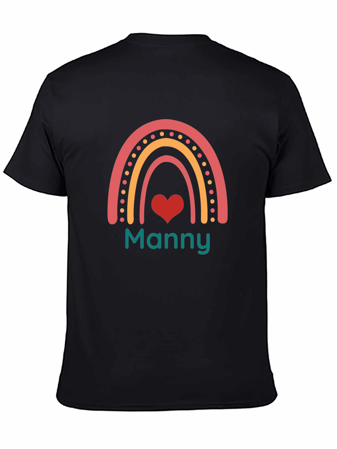 Black Rainbow Manny Graphic Tee - Black Cotton Blend view 4