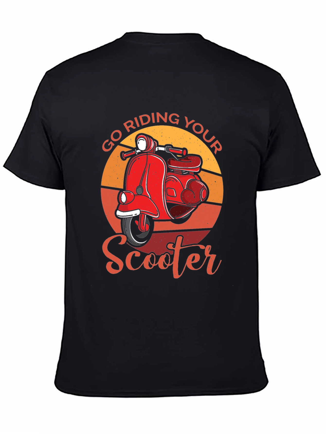 Black Go Riding Your Scooter Retro T-Shirt view 4