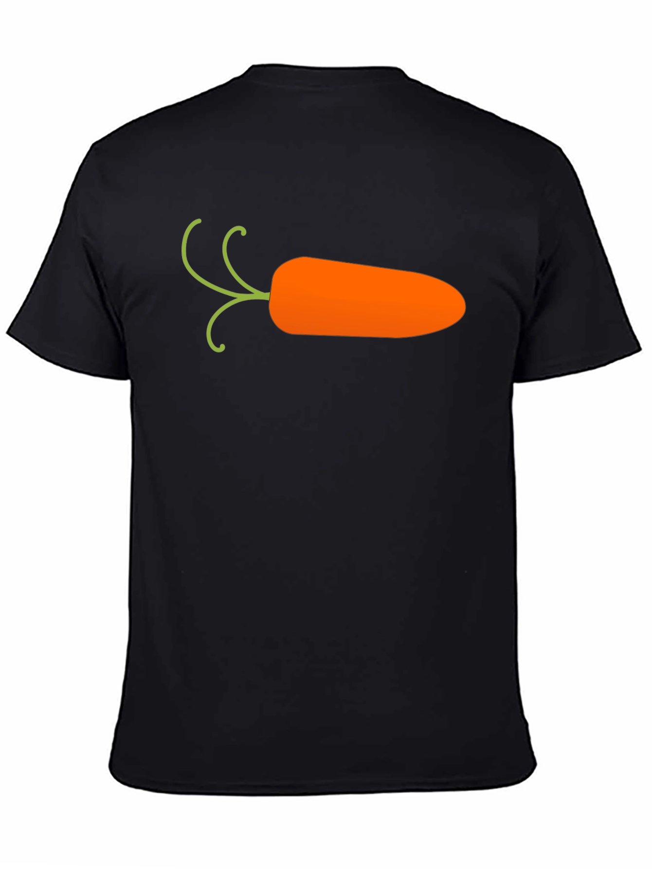 Black Carrot Graphic T-Shirt - Black, Casual Cotton Tee view 4