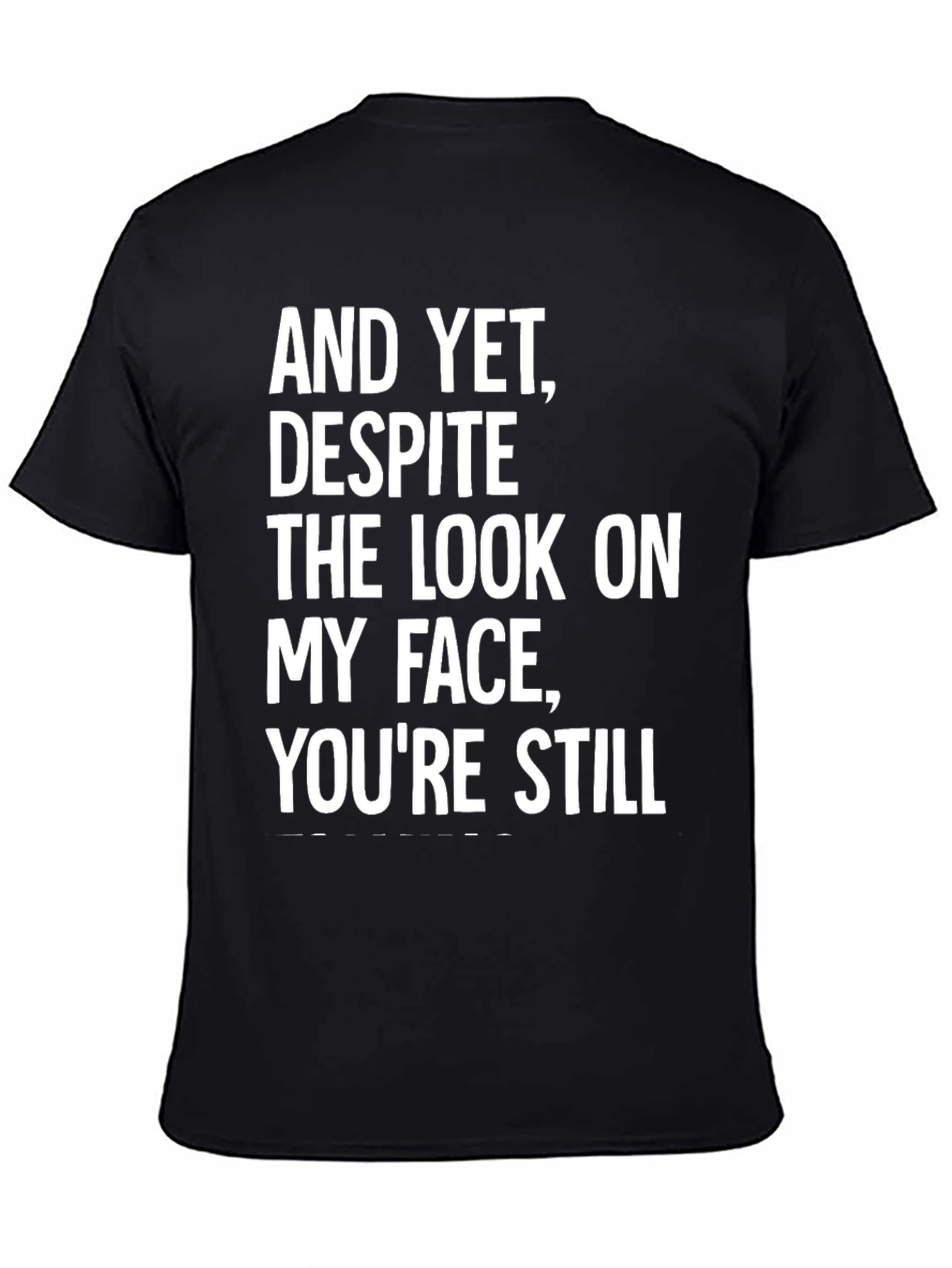 Black Funny Sarcastic Graphic Print T-Shirt view 4