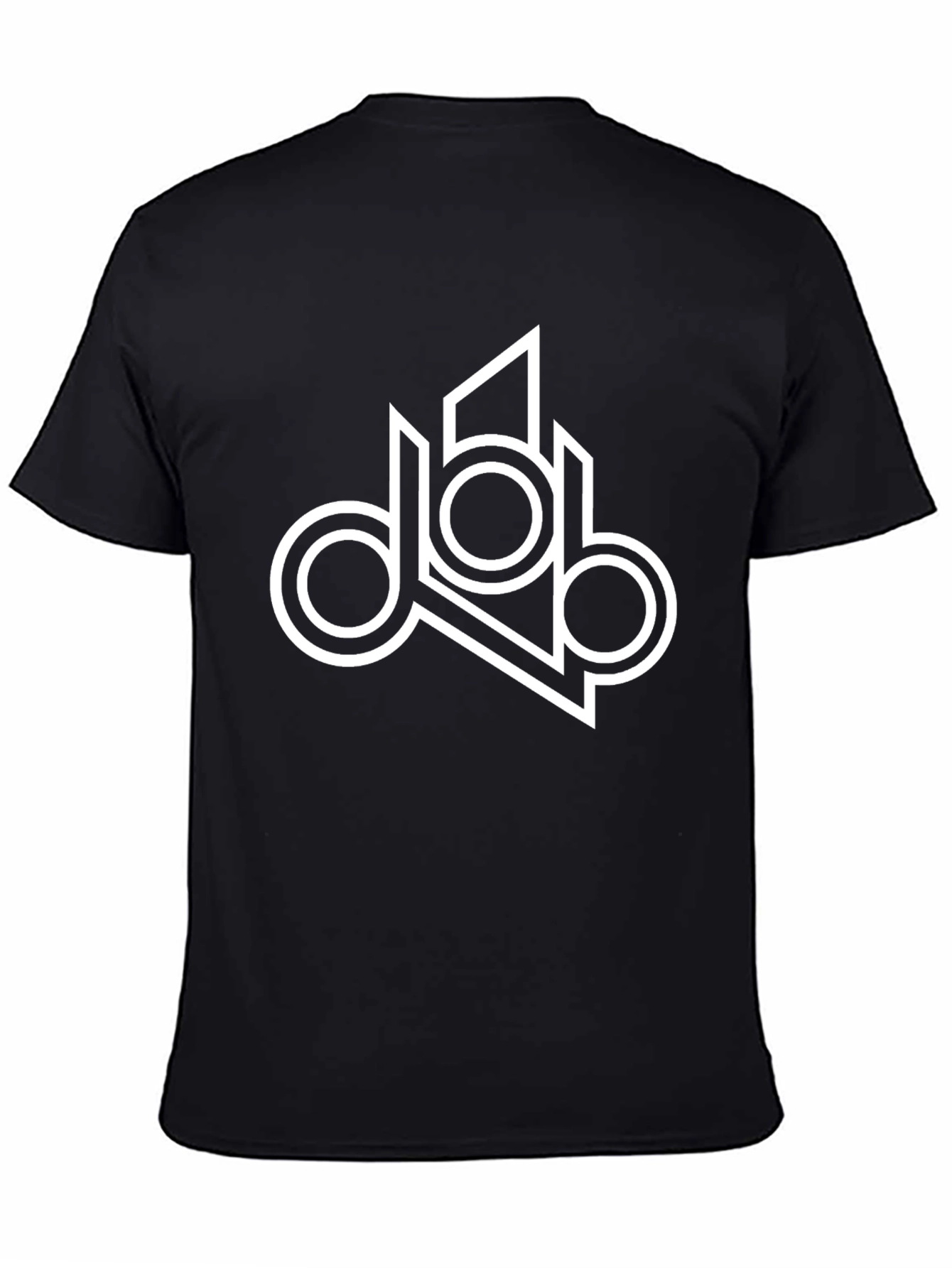 Black Modern Geometric Logo T-Shirt - Black view 4