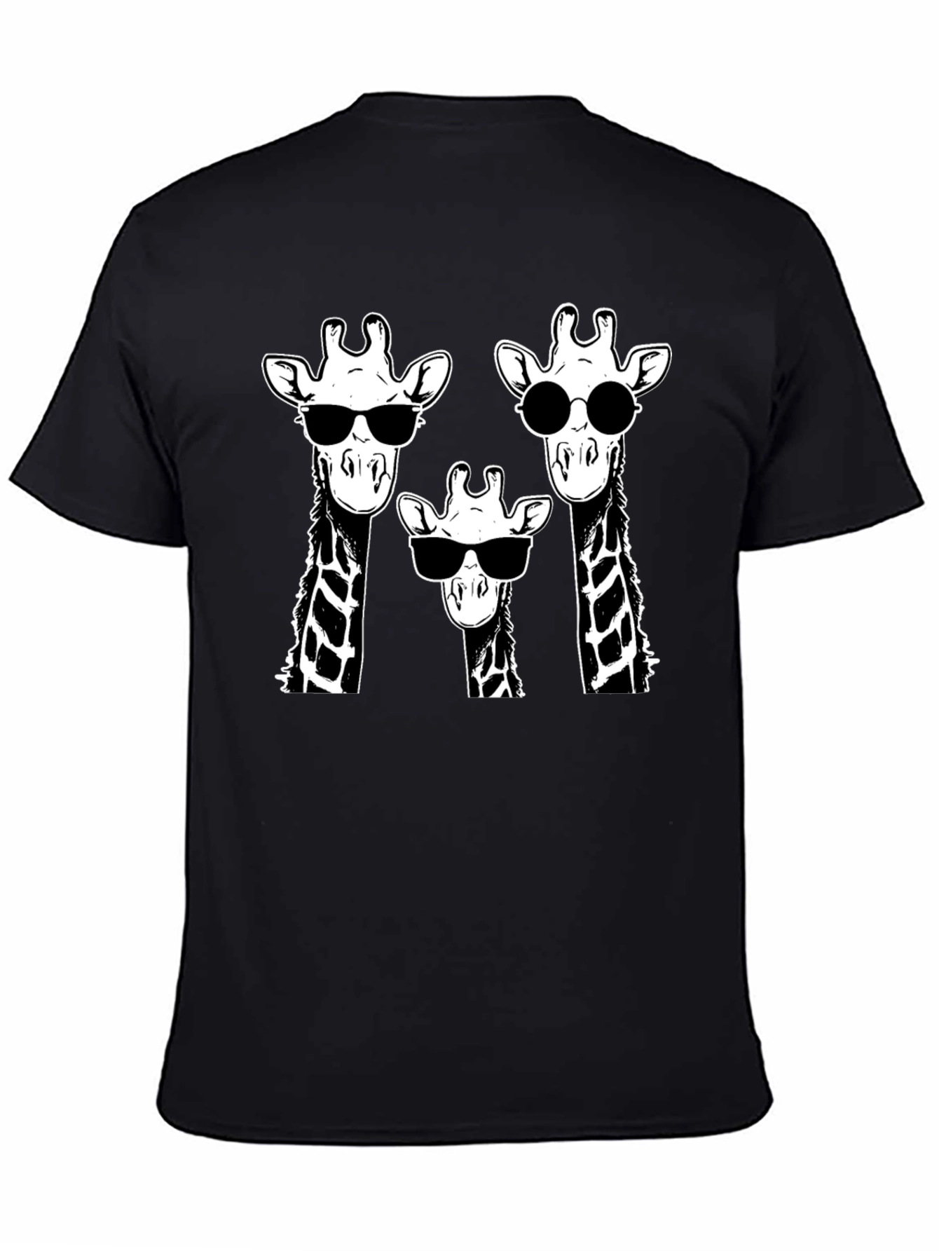 Black Giraffe Squad T-Shirt - Cool Animal Graphic Tee view 4