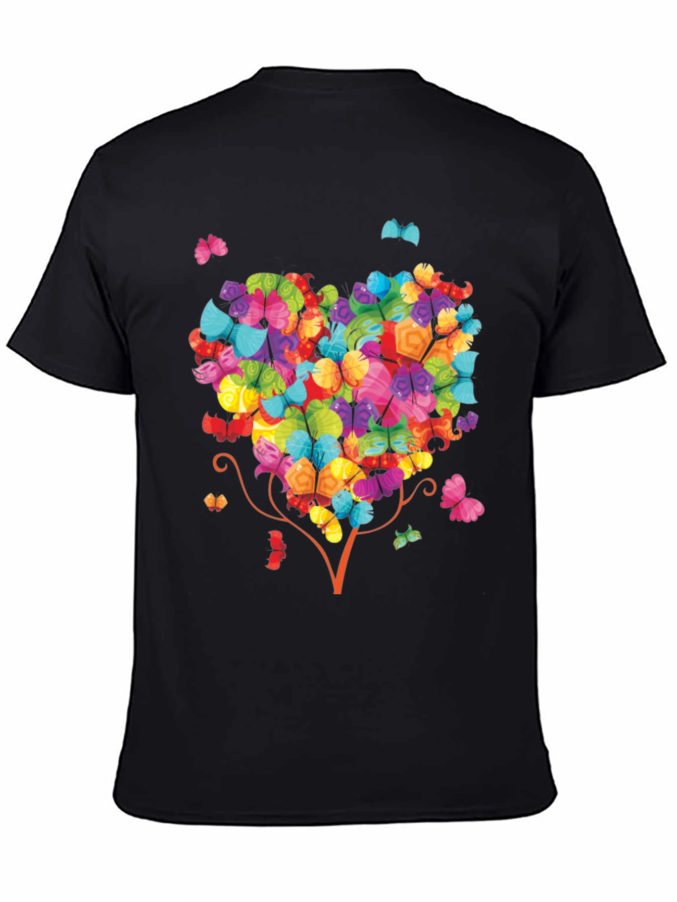 Black Butterfly Heart Tree Graphic Tee - Unique Design view 4