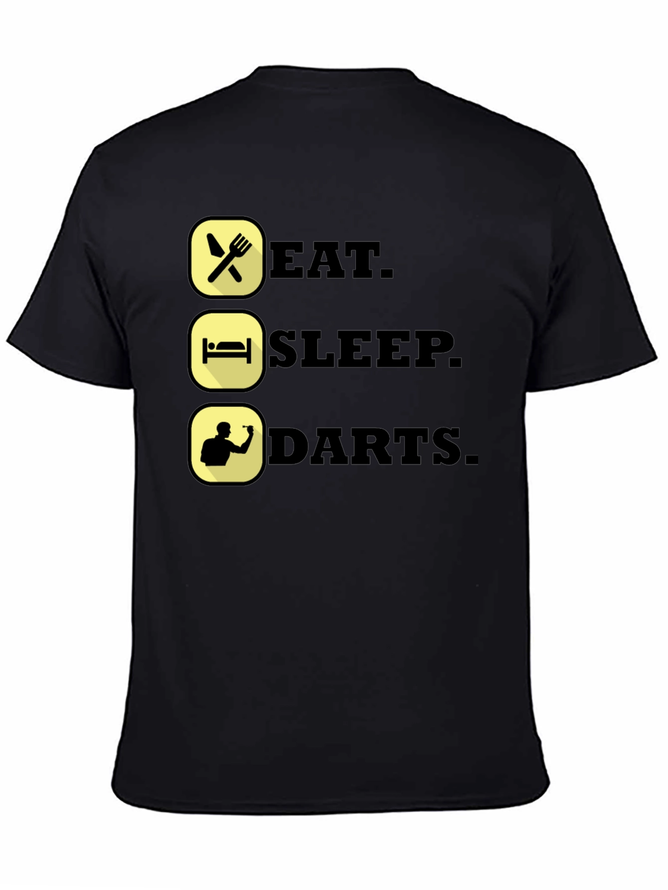 Black Eat Sleep Darts T-Shirt - Funny Dart Player Tee view 4