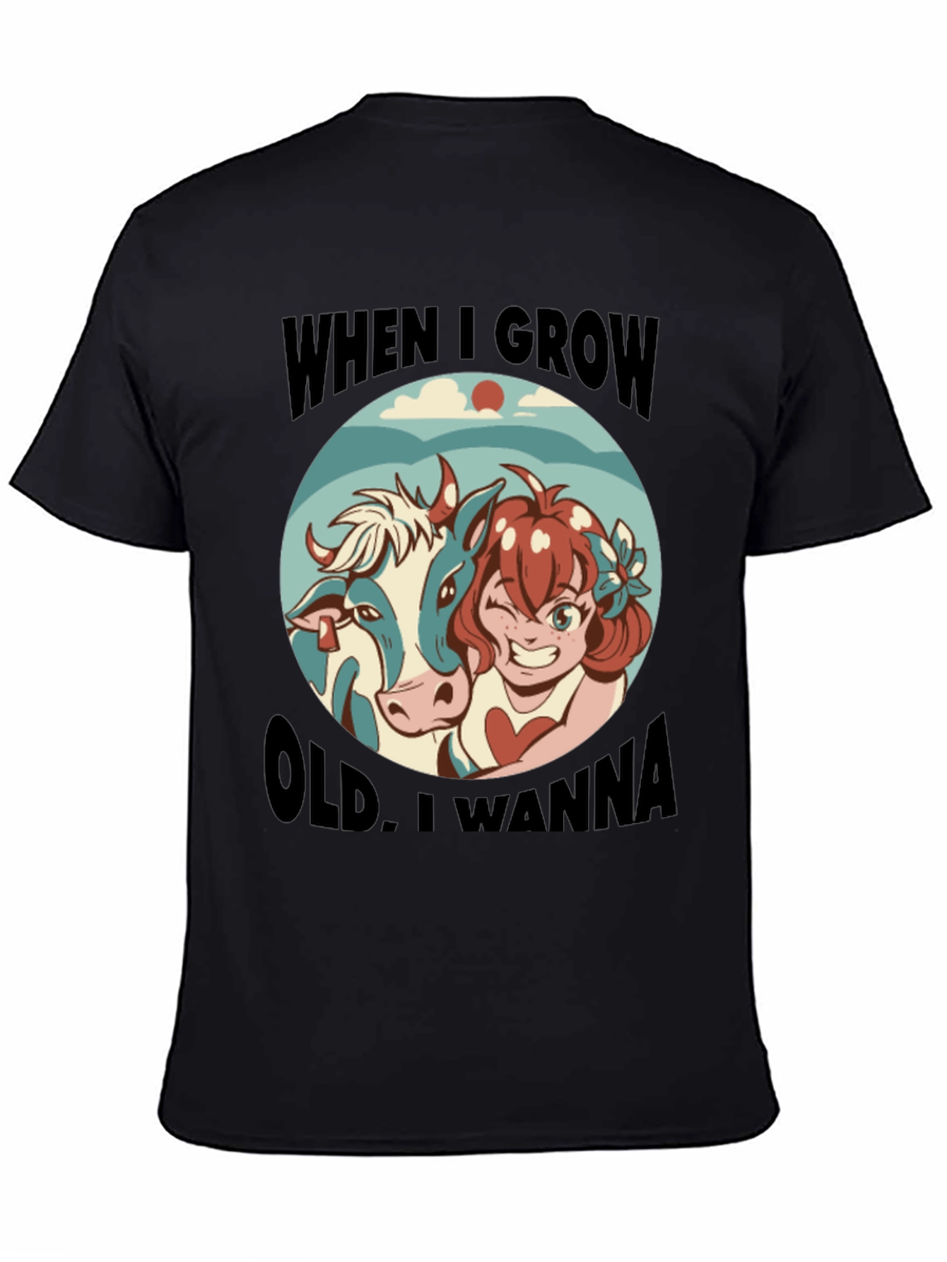 Black Humorous 'When I Grow Old' Graphic Tee view 4