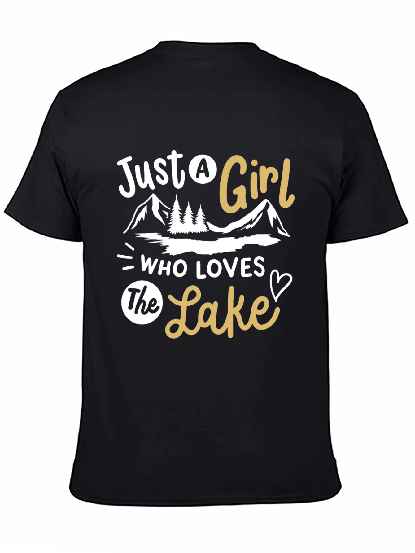 Black Lake Lover T-Shirt - Just A Girl Who Loves The Lake view 4