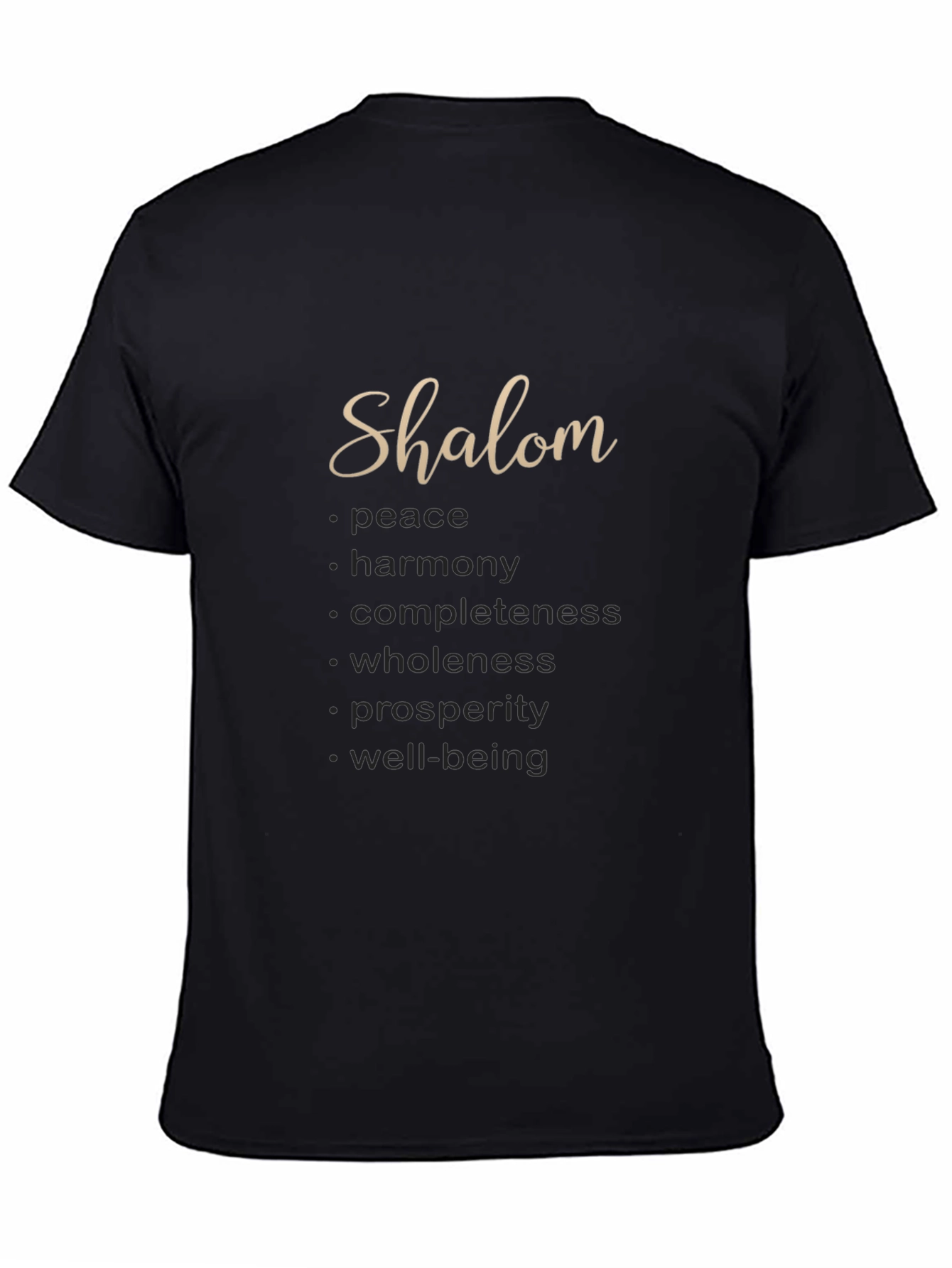 Black Shalom Meaningful Word Art T-Shirt view 4