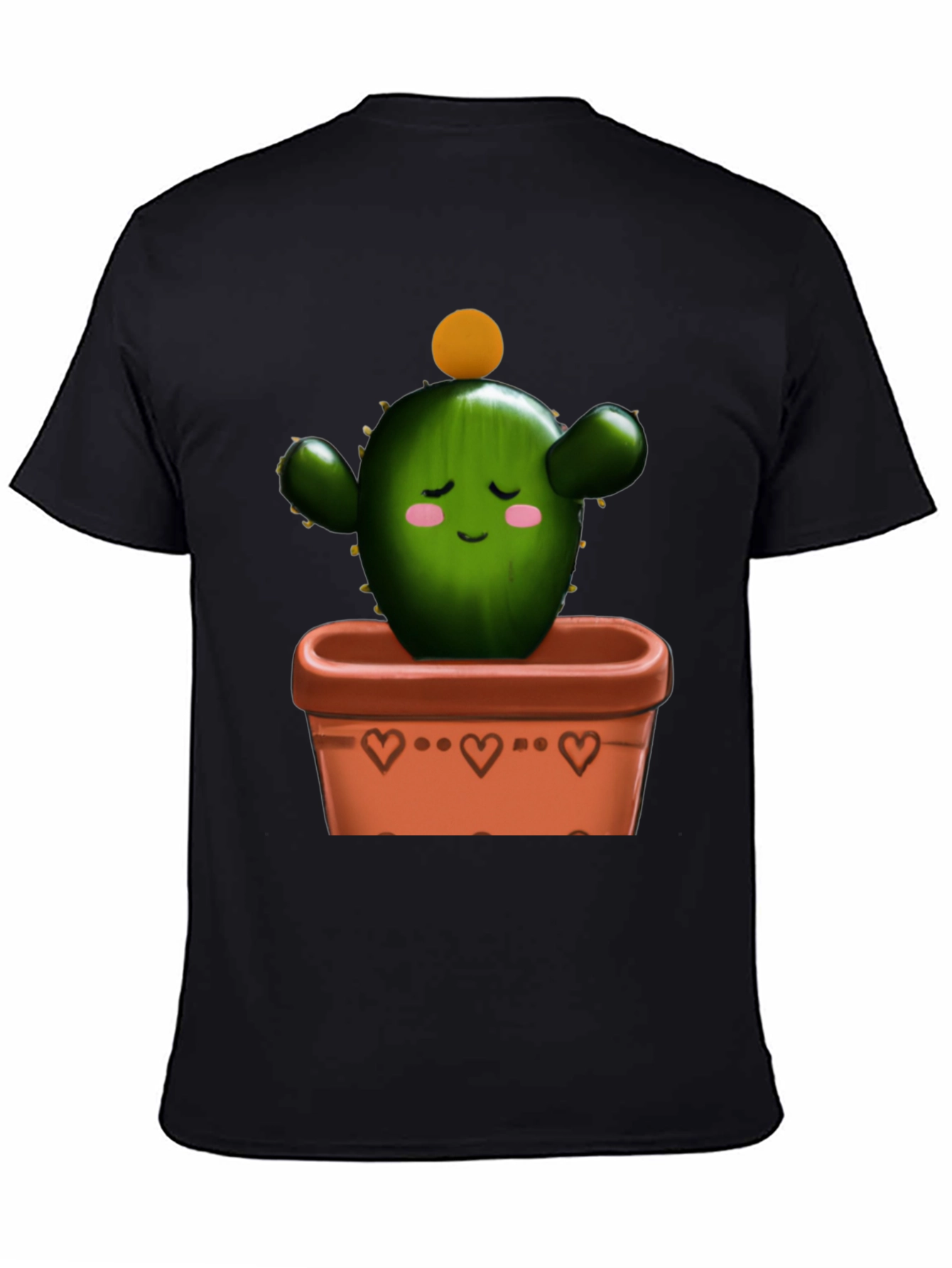 Black Cactus in Pot Graphic Tee - Trendy Design view 4