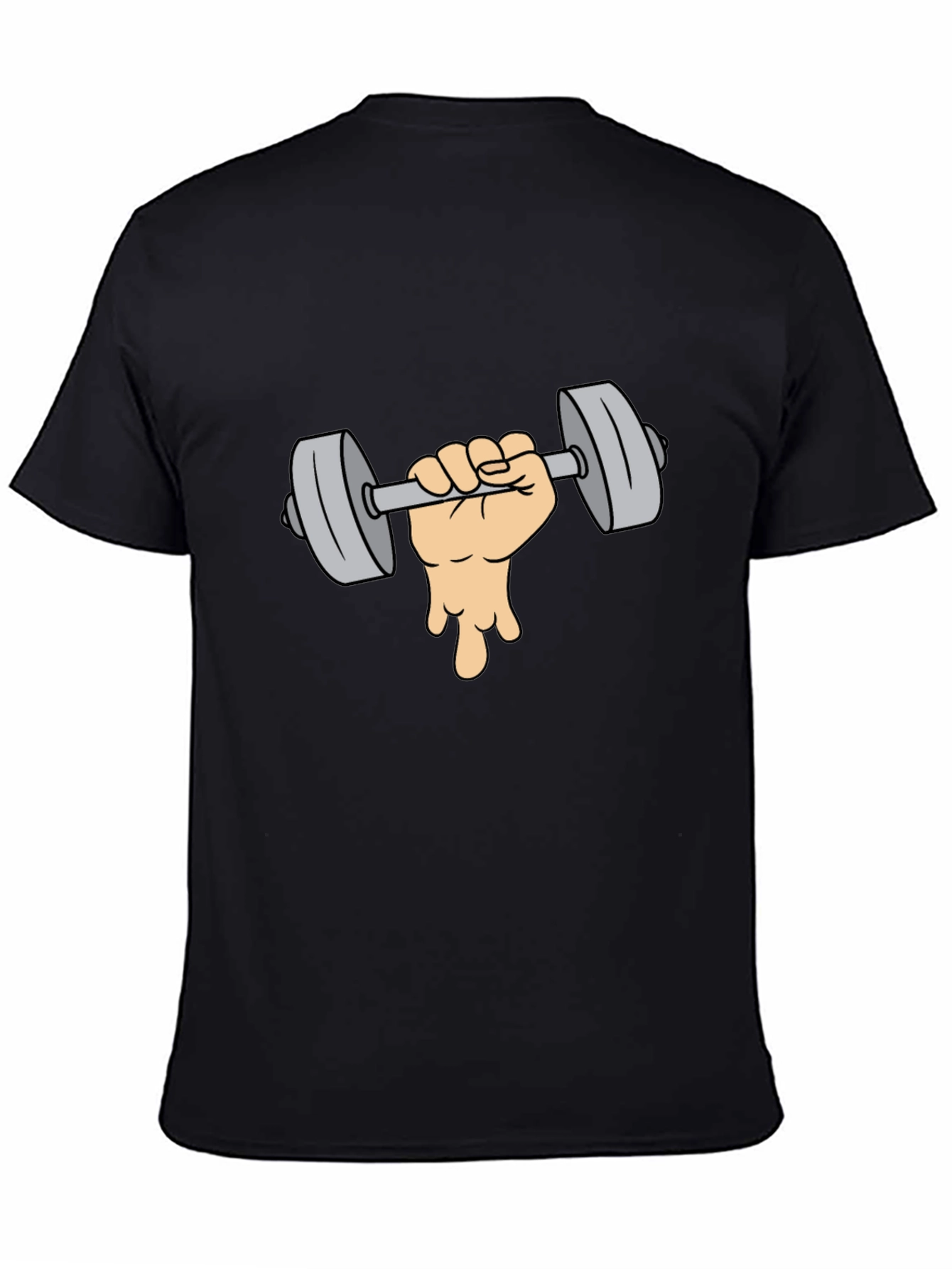 Black Weightlifting Hand Graphic Tee - Black Cotton Blend view 4