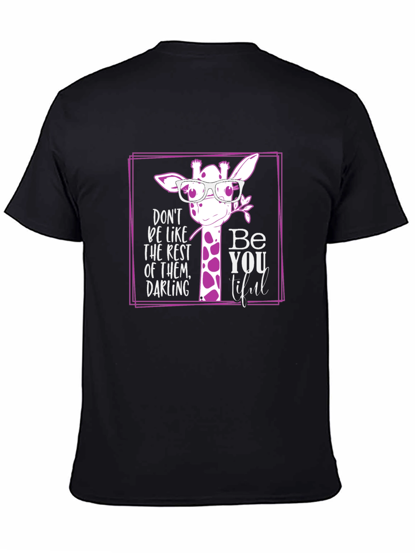 Black Be You Tiful Giraffe T-Shirt view 4