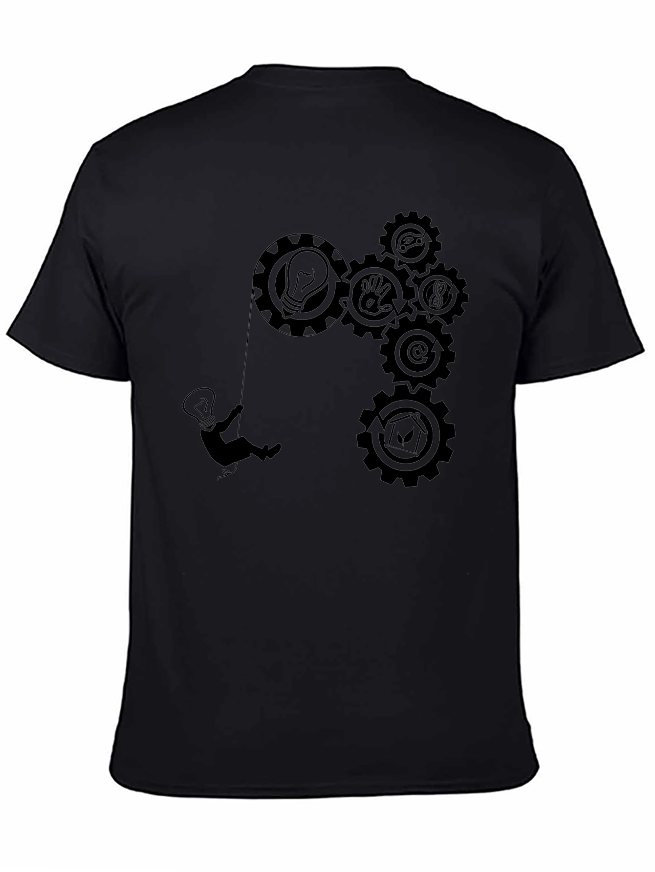 Black Creative Gears T-Shirt - Mens Black Graphic Tee view 4