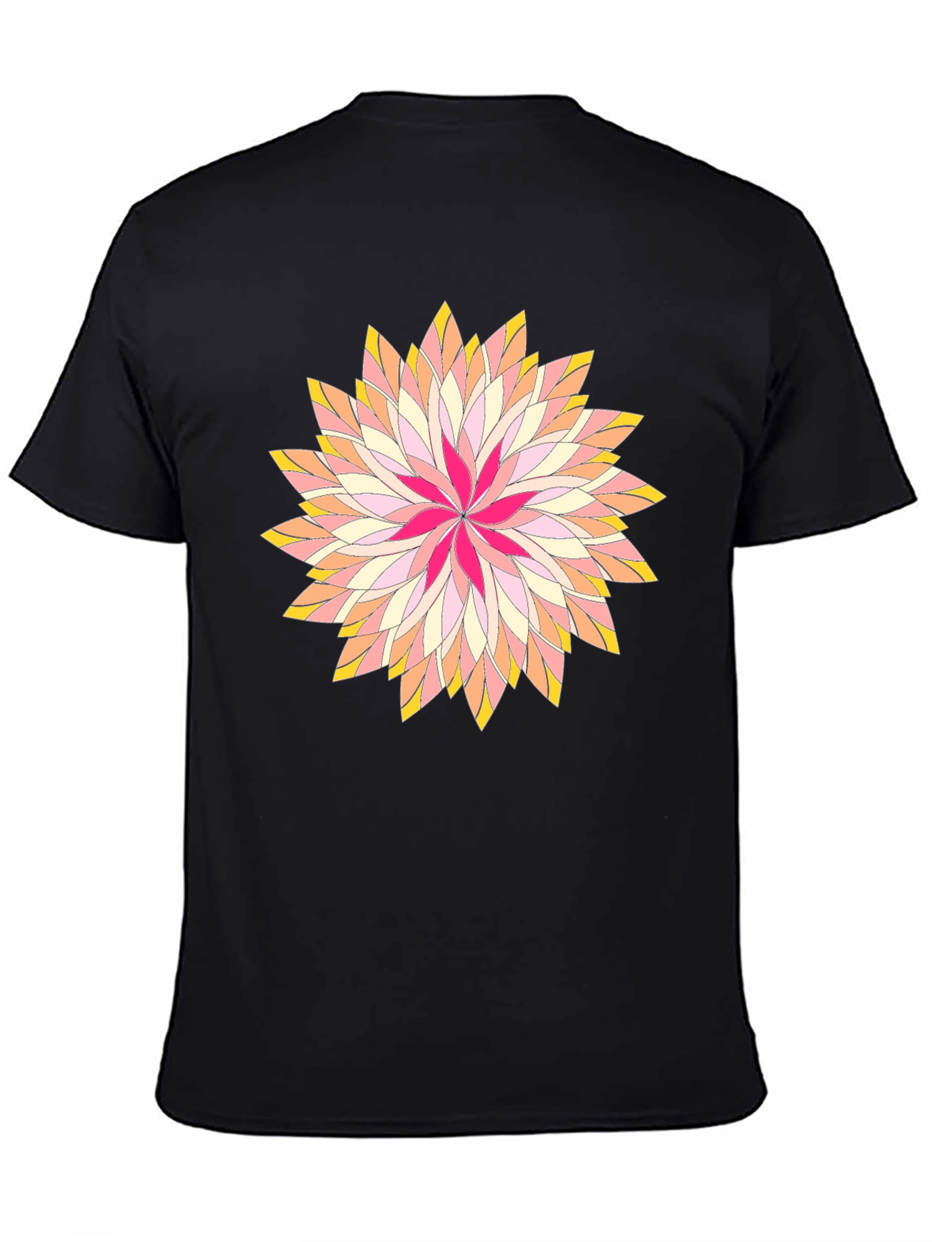 Black Floral Print Black T-Shirt - Stylish Graphic Tee view 4