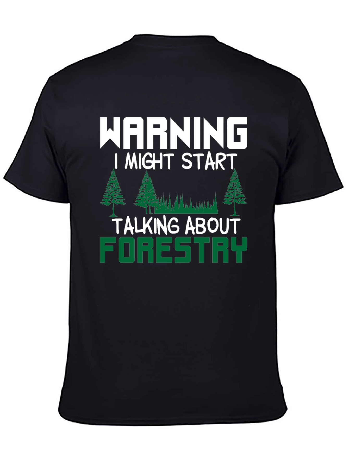 Black Warning Forestry T-Shirt view 4