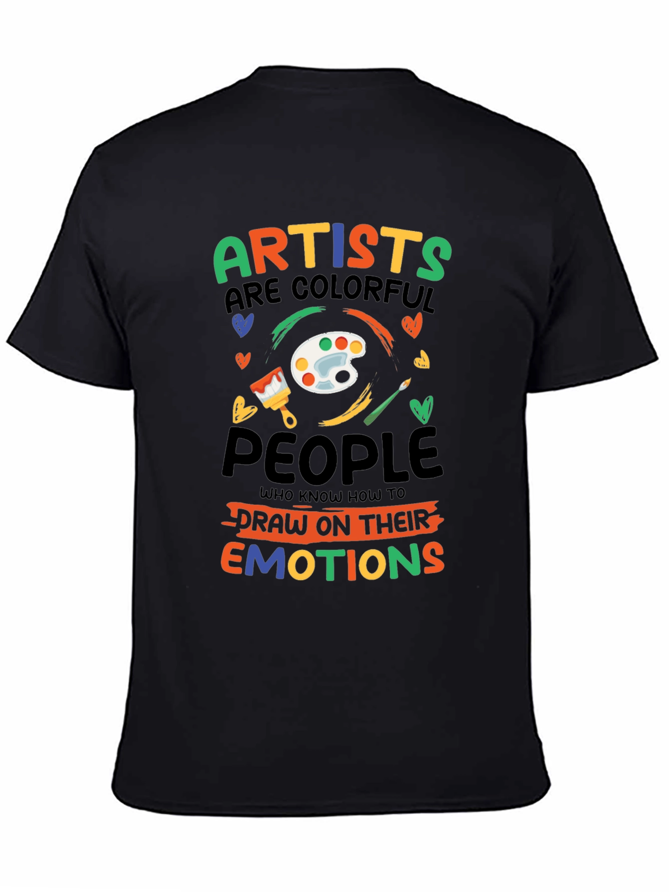 Black Colorful Artist T-Shirt: Draw Your Emotions view 4