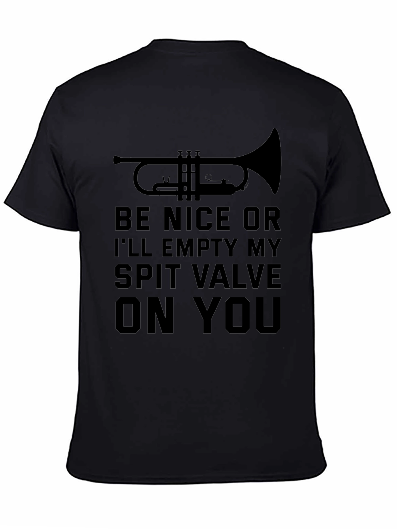 Black Trumpet Spit Valve T-Shirt Funny Band Geek Shirt view 4