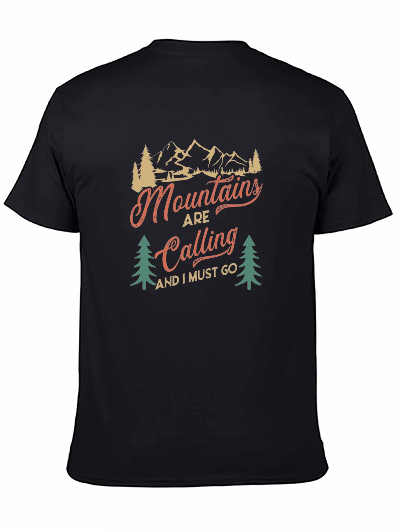 Black Mountains are Calling Black Graphic Tee view 4