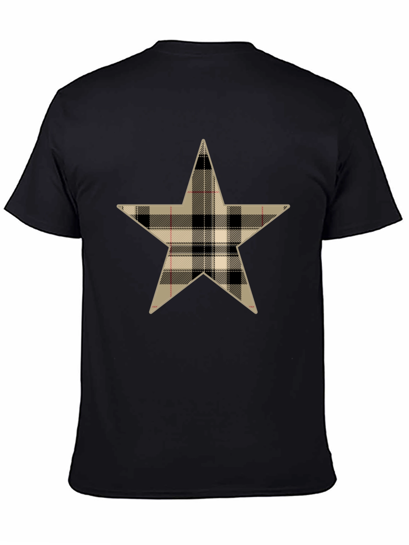 Black Plaid Star Graphic Tee view 4