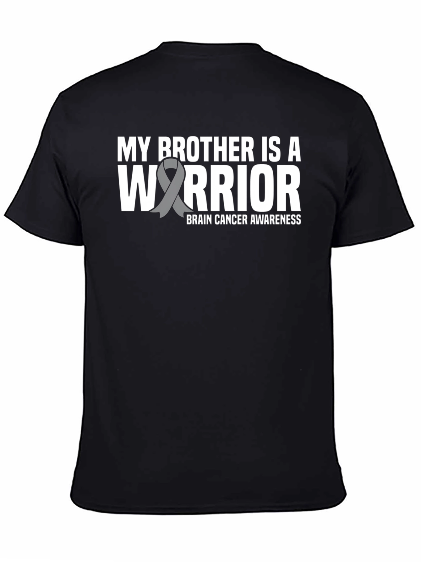 Black My Brother Is A Warrior Brain Cancer Awareness T-Shirt view 4