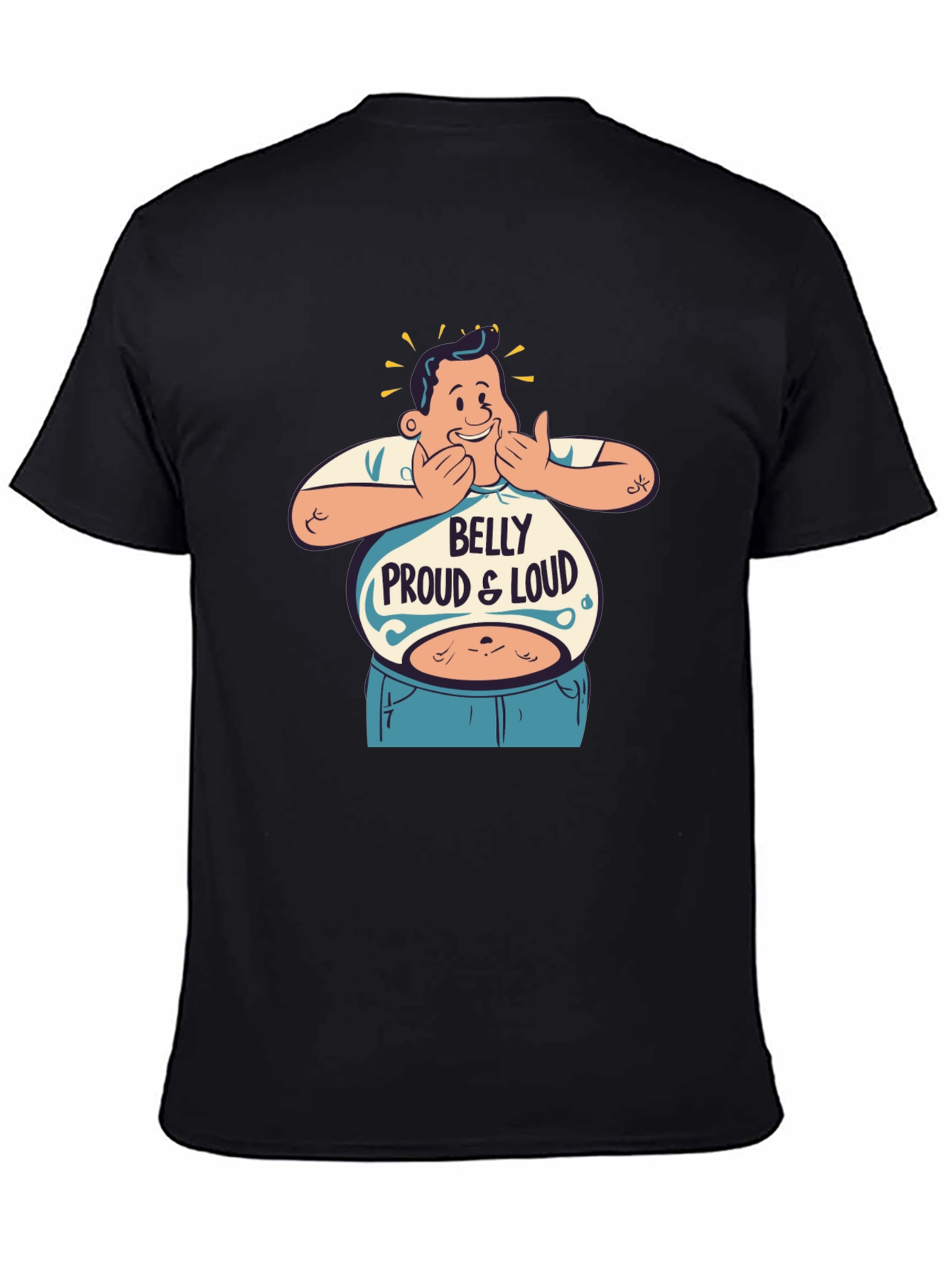 Black Belly Proud & Loud T-Shirt - Funny Graphic Tee view 4