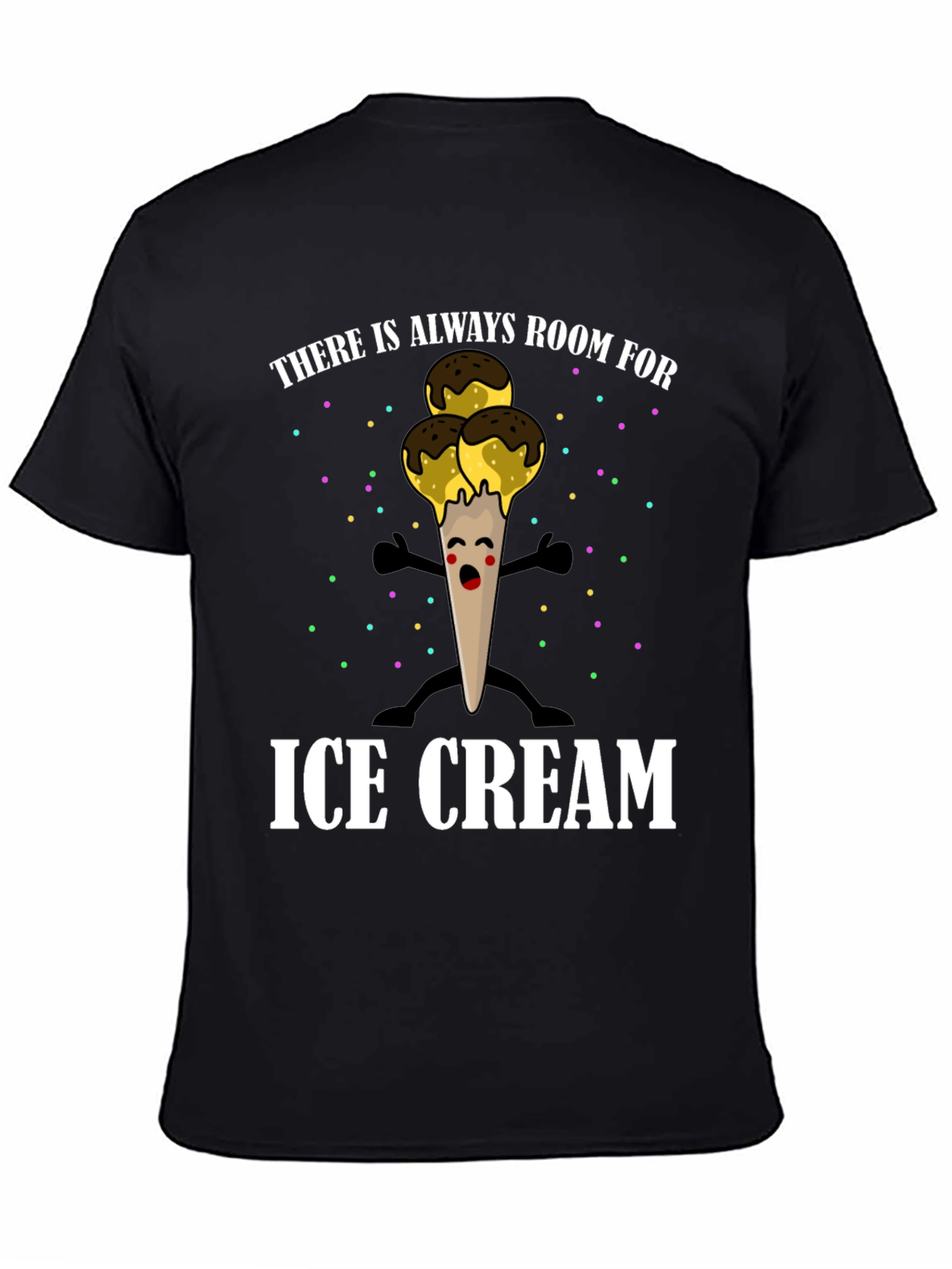 Black Ice Cream Graphic T-Shirt - Always Room! view 4