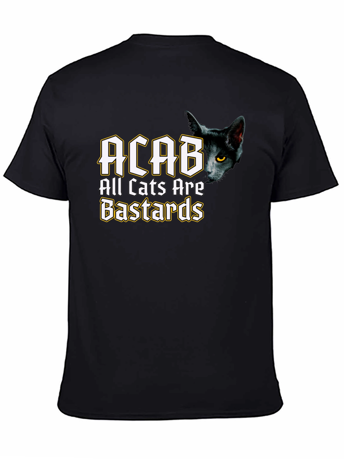 Black ACAB All Cats Are Bastards Black T-Shirt view 4