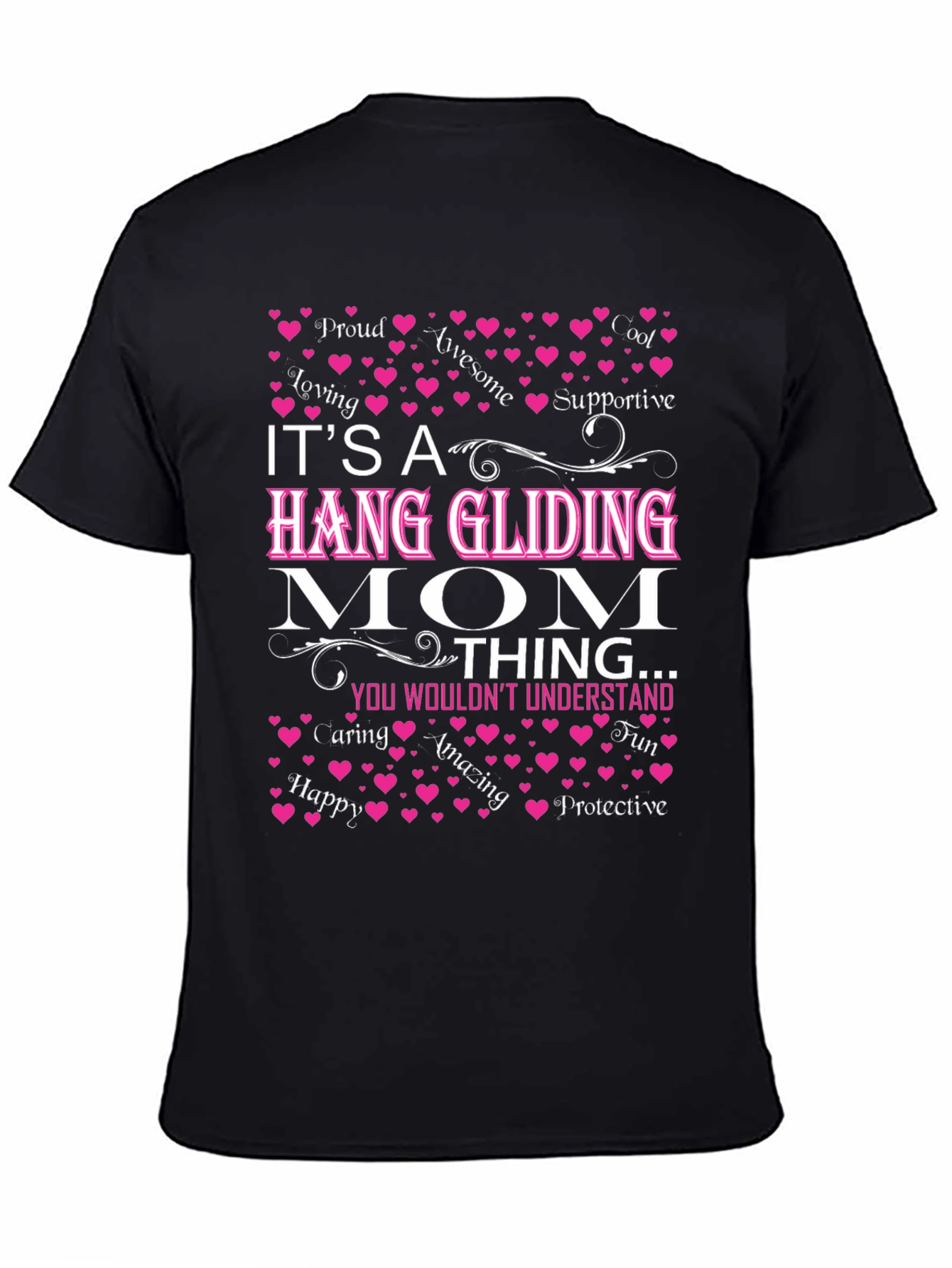 Black Hang Gliding Mom T-Shirt - Awesome Mother's Day Gift view 4