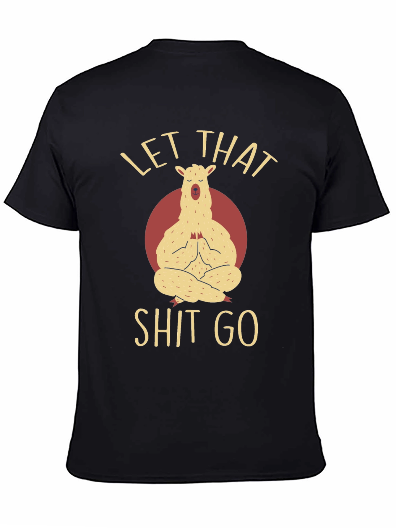 Black Llama Yoga T-Shirt - Let That Go Funny Graphic Tee view 4